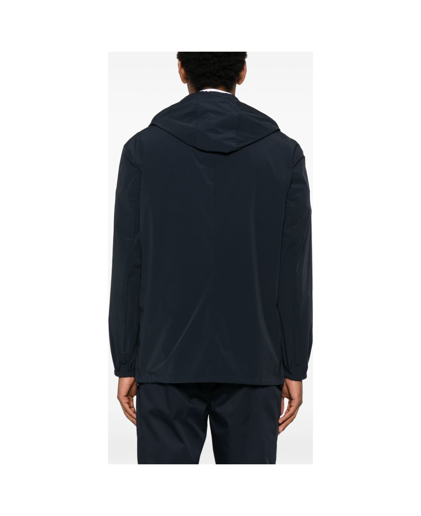 Emporio Armani Nylon Hooded Blazer Jacket - Blue