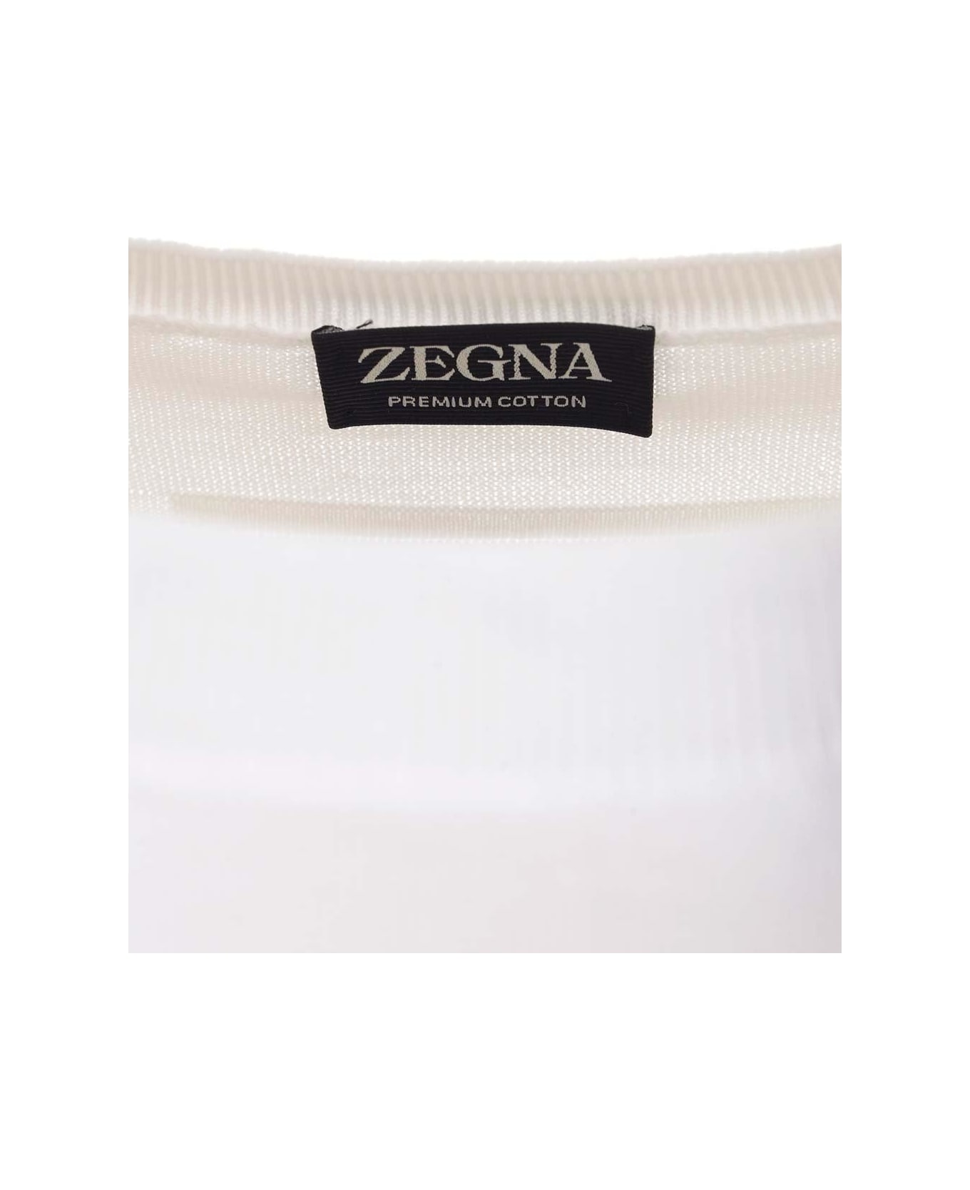 Zegna Crewneck Knitted Jumper - White