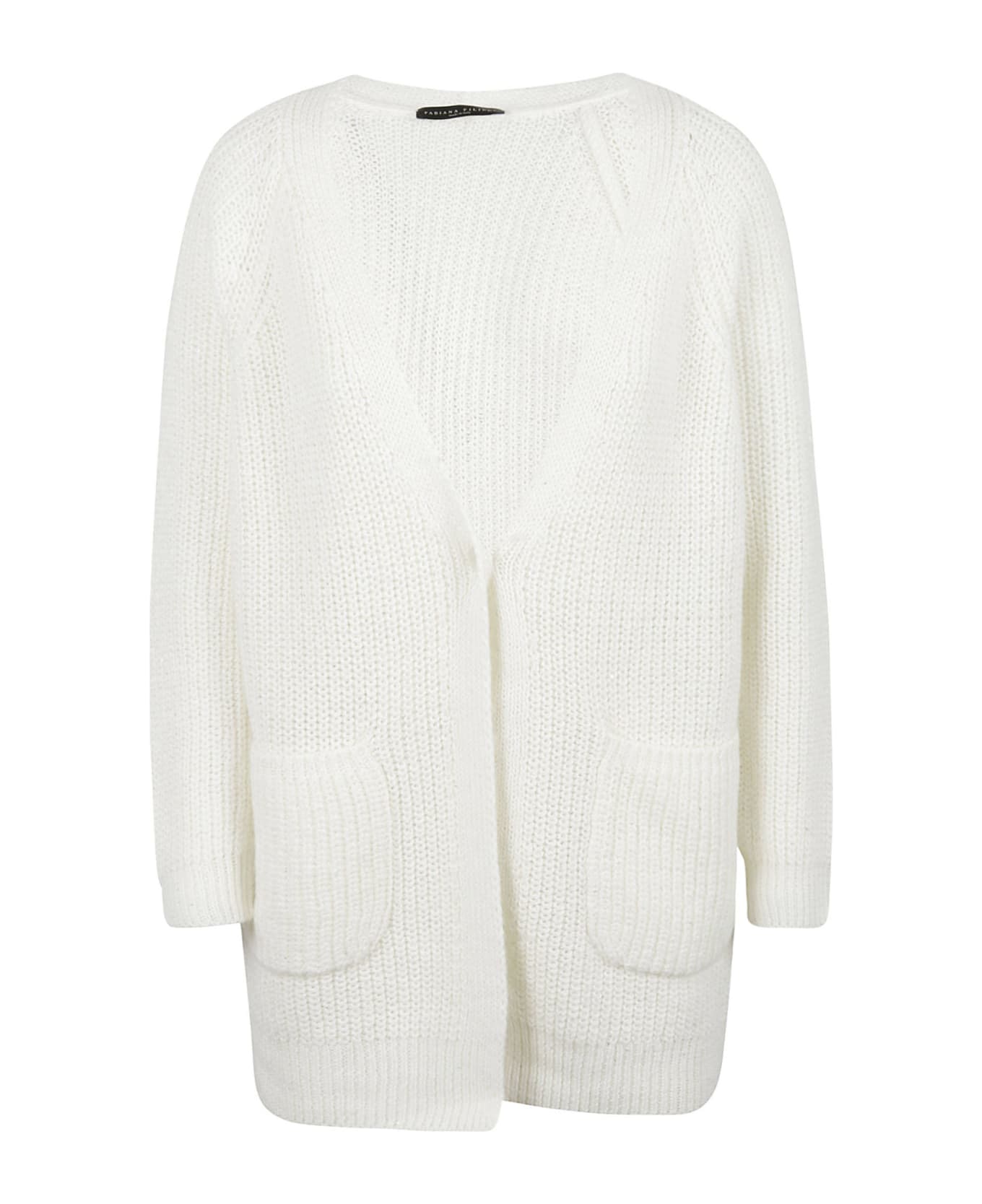 Fabiana Filippi Oversized Knit Plain Cardigan - White