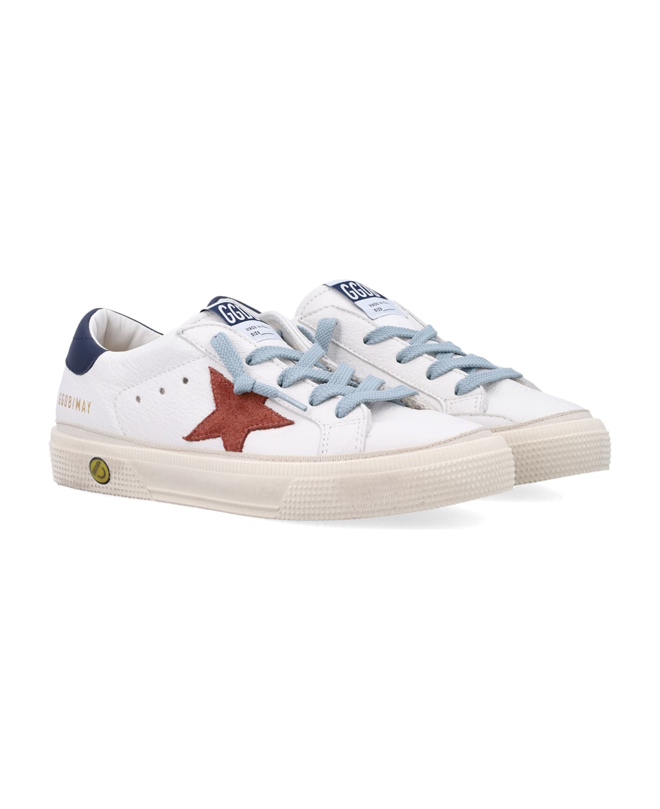 Golden Goose Kids May Sneakers - WHITE/RED