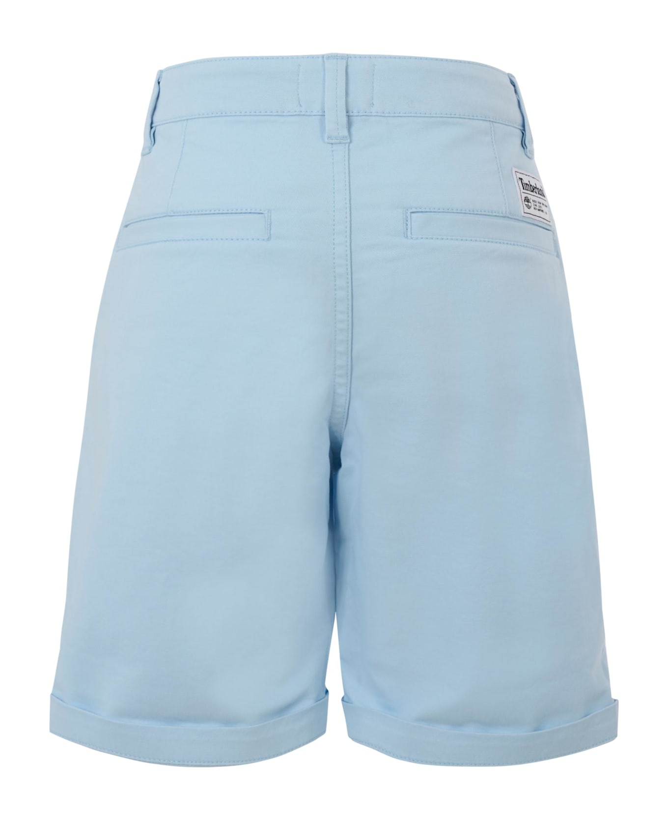 Timberland Light Blue Shorts For Boy With Logo - Light Blue