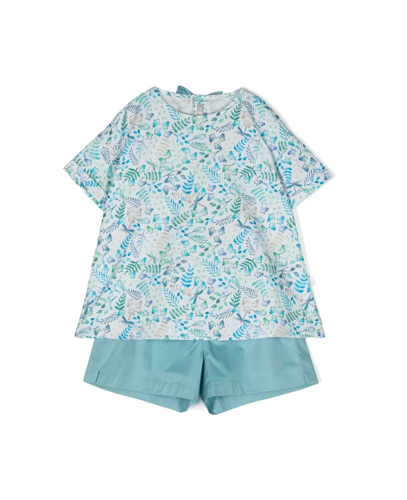 Il Gufo Two-piece Set With An Exclusive Print Design In Juniper Color - Verde ワンピース＆ドレス