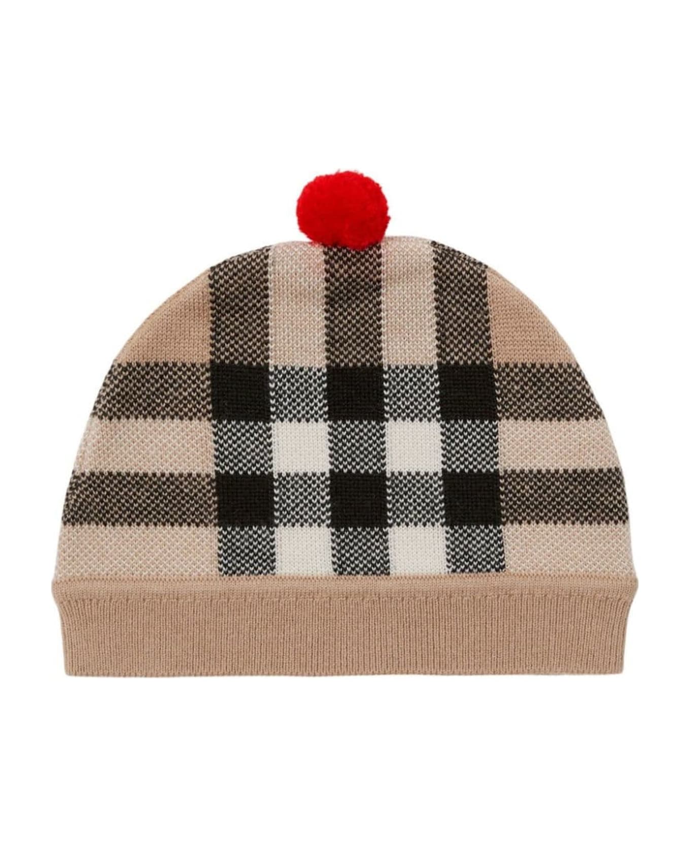 Burberry Check Wool Beanie - Archive Beige
