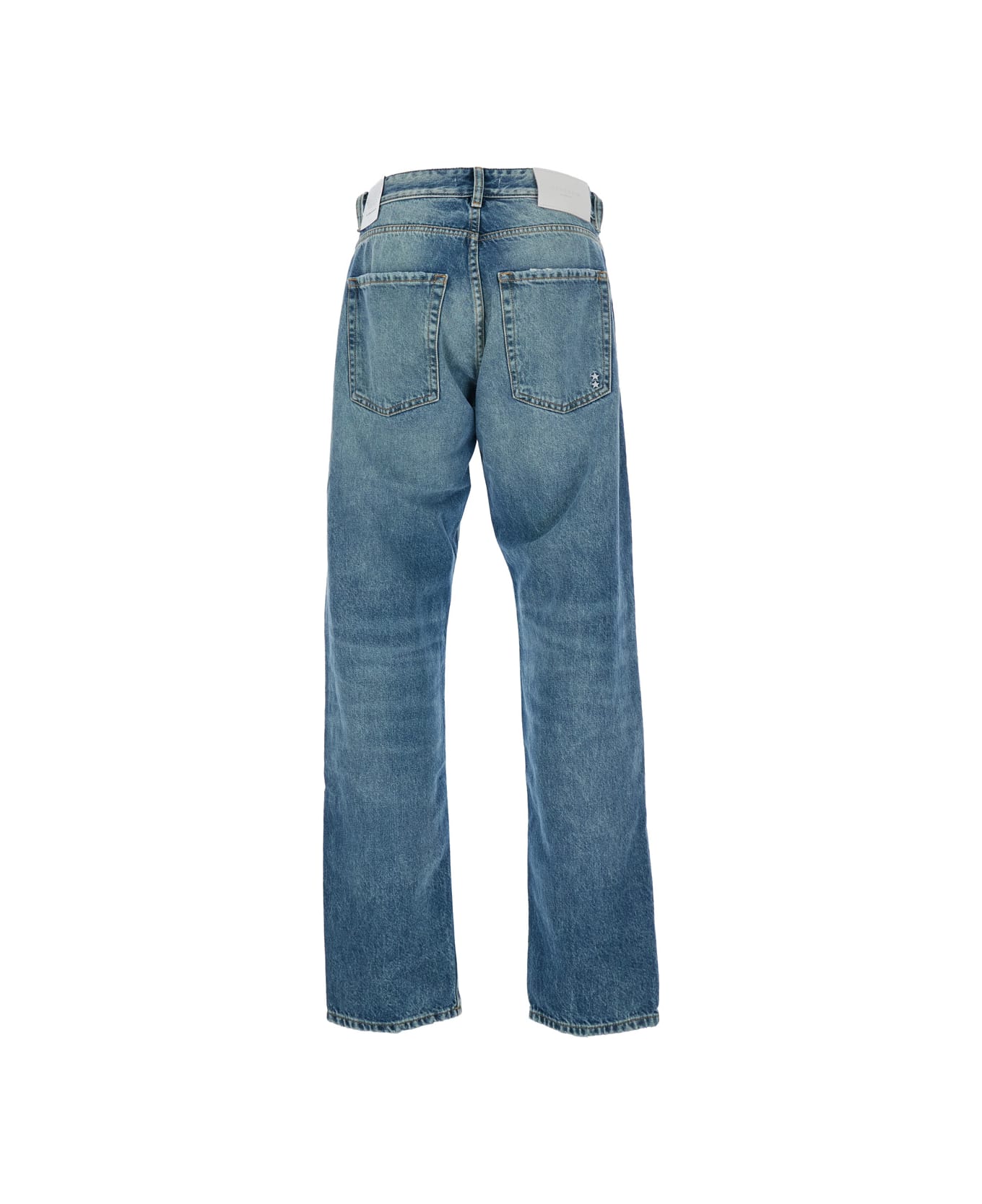 Icon Denim 
kanye
 Light-blue 5-pocket Jeans With Logo Patch In Cotton Denim Man - Light blue