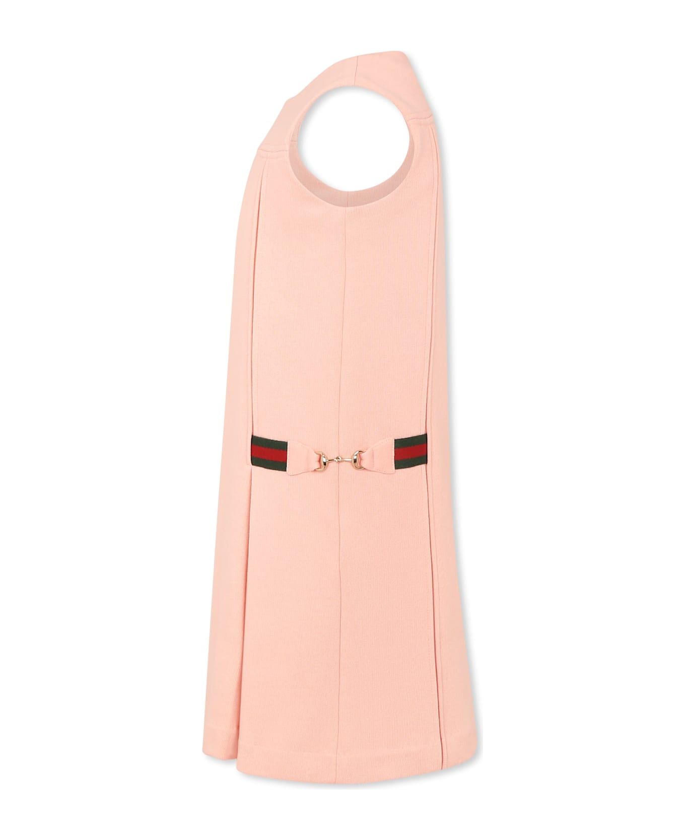 Gucci Pink Dress For Girl With Horsebits - Pink