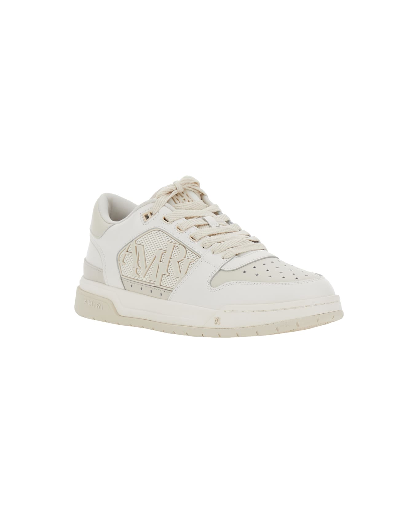 AMIRI White Low Top Sneakers With Logo Lettering In Leather Man - White