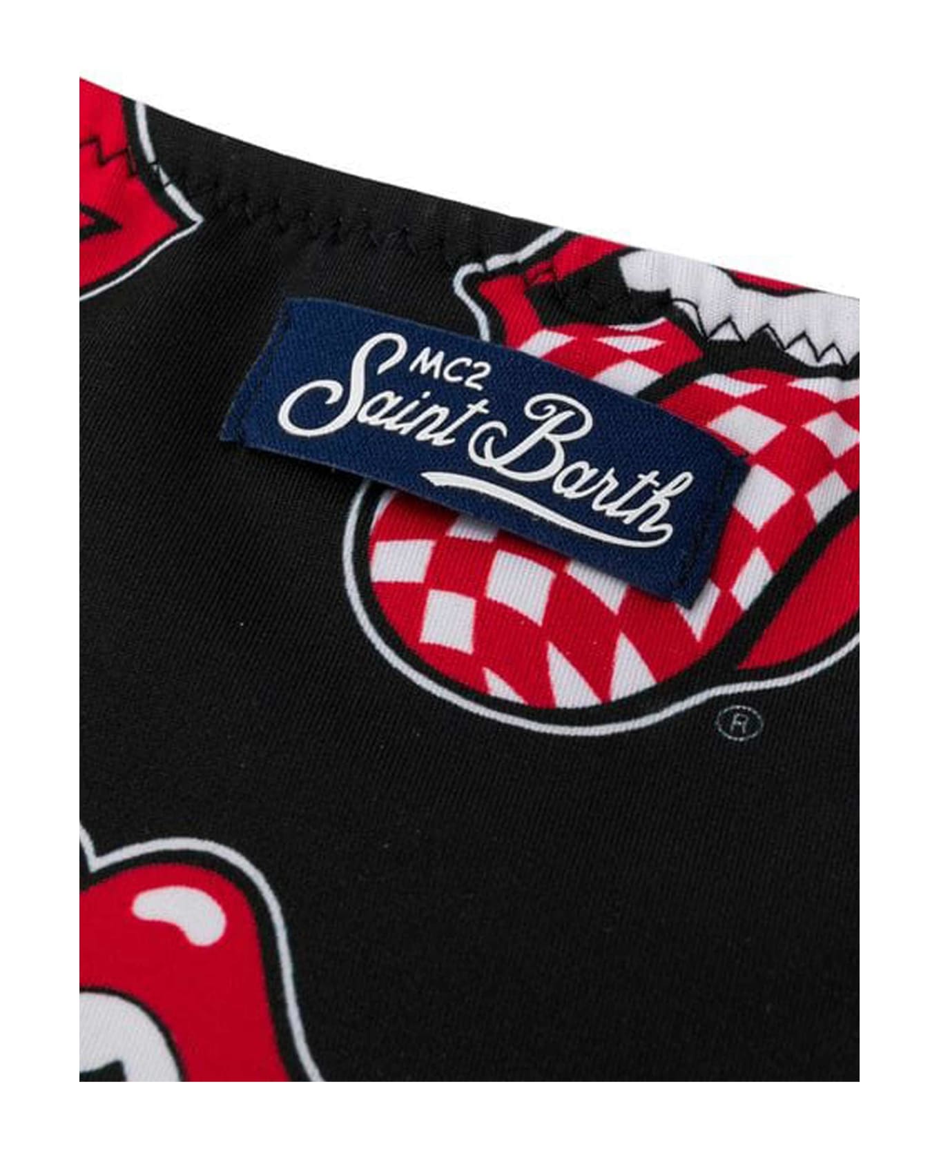 MC2 Saint Barth Rolling Stones® One Piece Swimsuit - BLACK