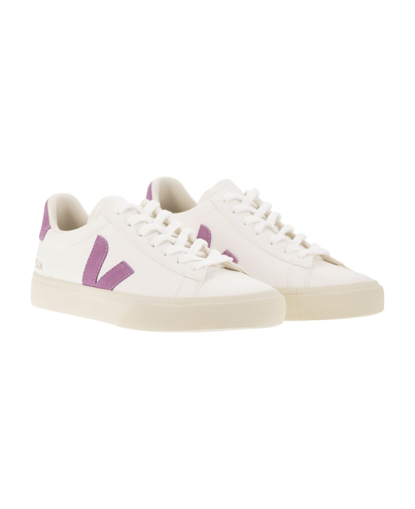 Veja Chromefree Leather Trainers - White/pink スニーカー