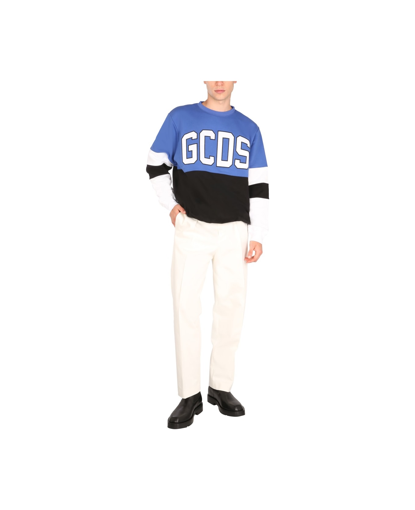 GCDS Hockey Sweatshirt With Ultralogue - BLUE