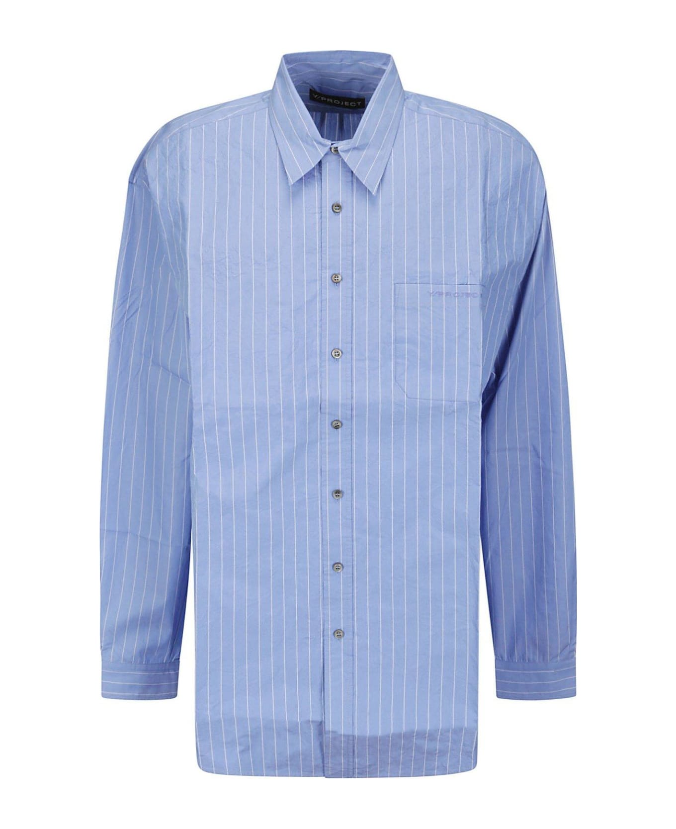 Y/Project Striped Buttoned Shirt - BLUE