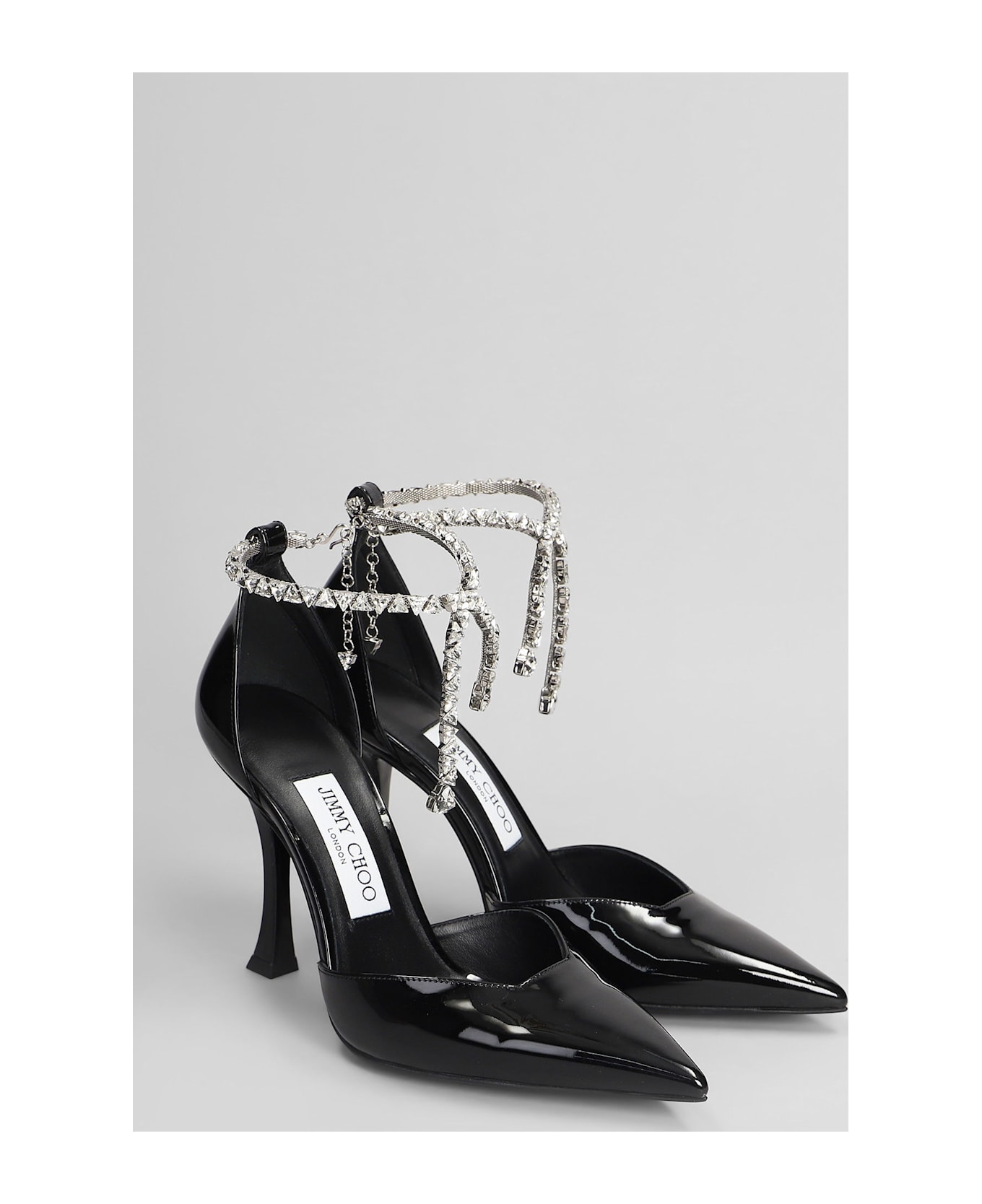 Jimmy Choo Stevie 100 Pumps In Black Patent Leather - black