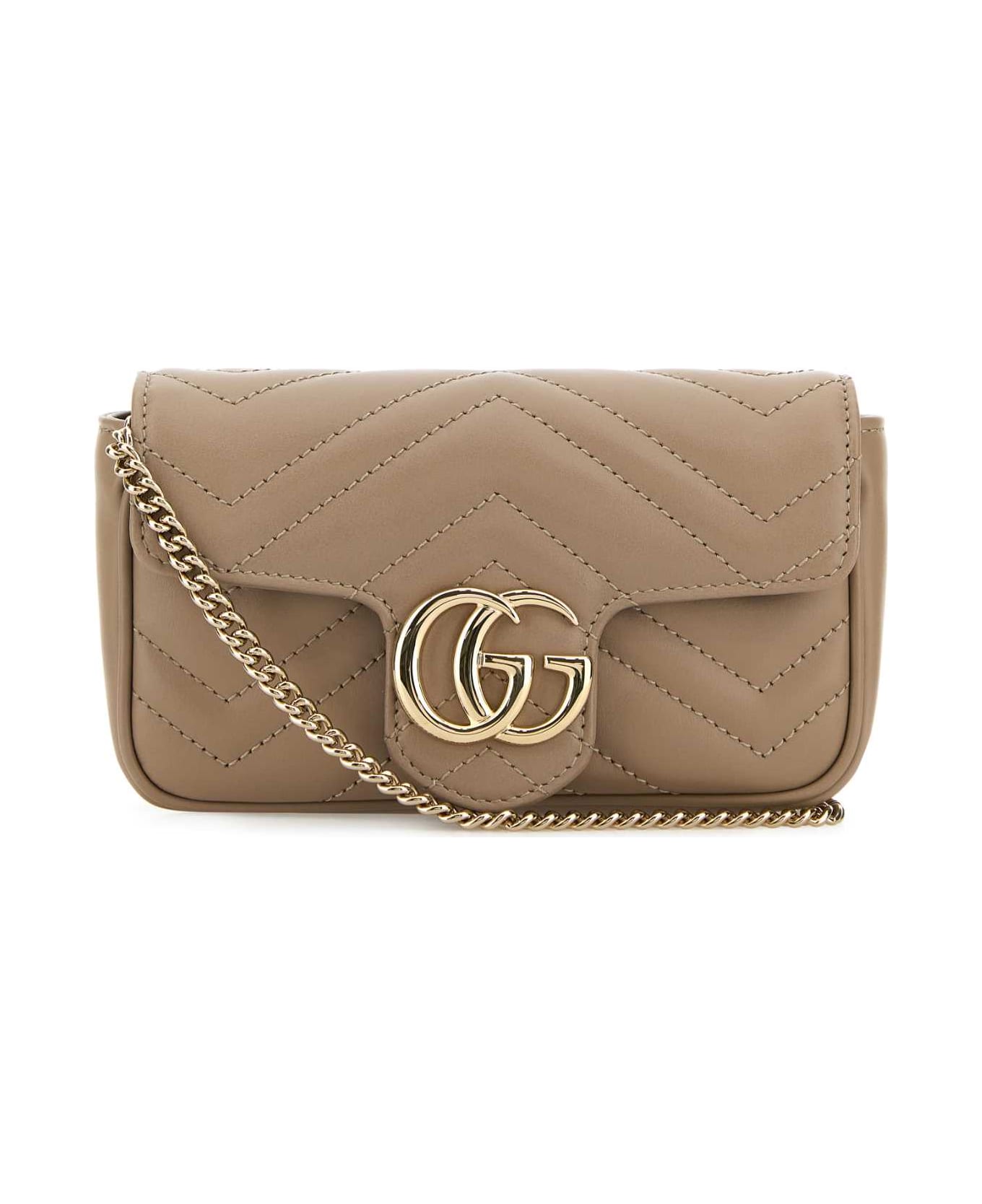 Gucci Cappuccino Leather Mini Marmont Clutch - ROCKYROCKY