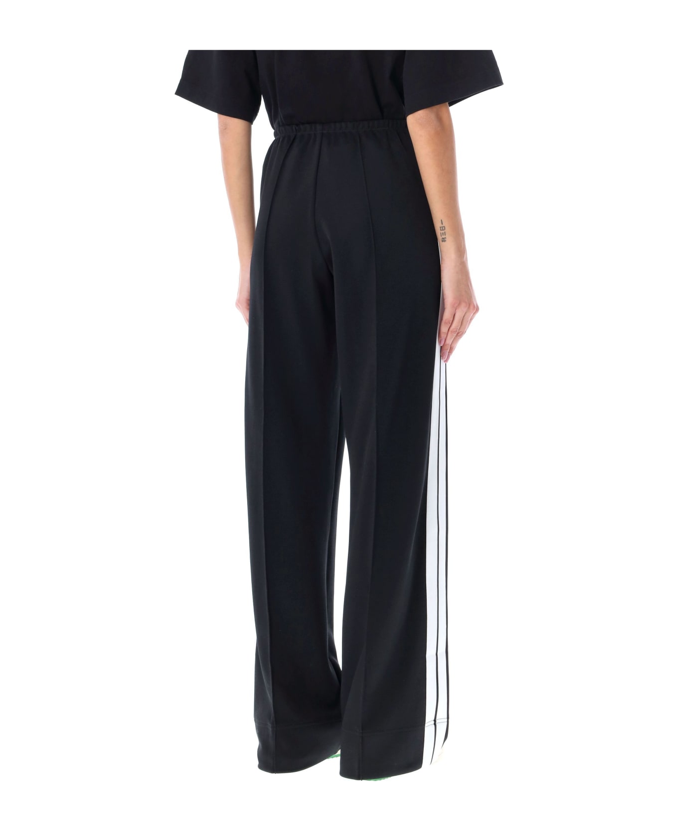 Palm Angels Black Technical Fabric Track Trousers With Logo - Nero