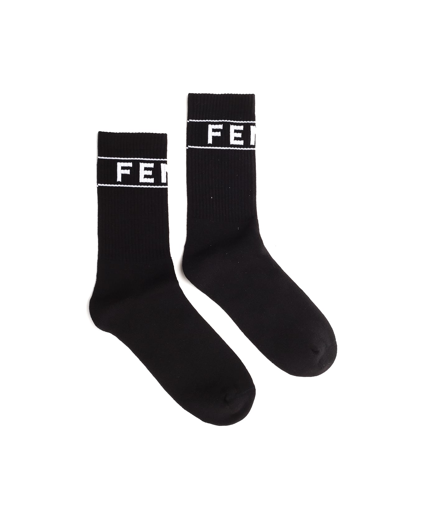Fendi Socks With Logo - Black 靴下