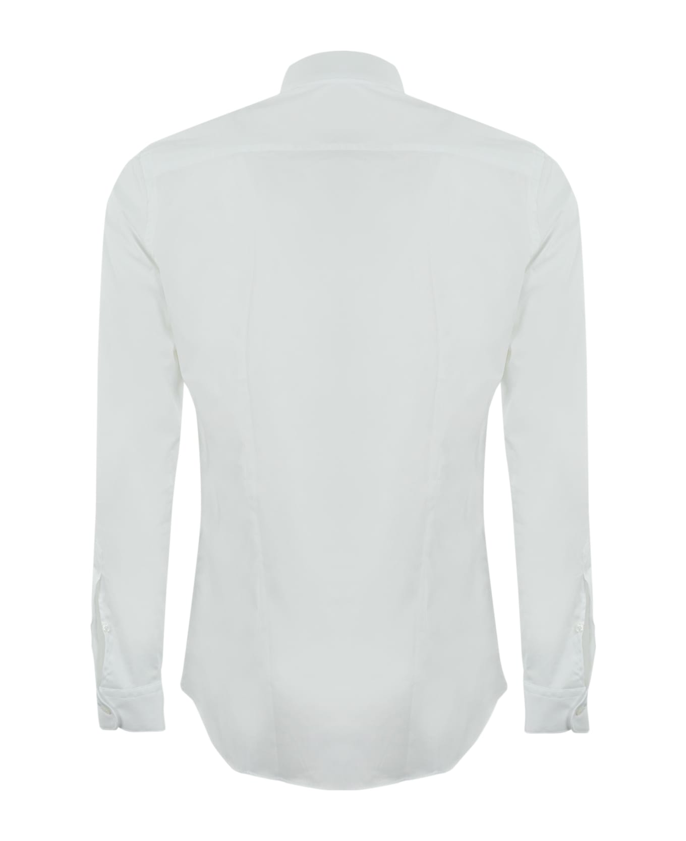 Fay Shirt With Stretch French Collar - Bianco