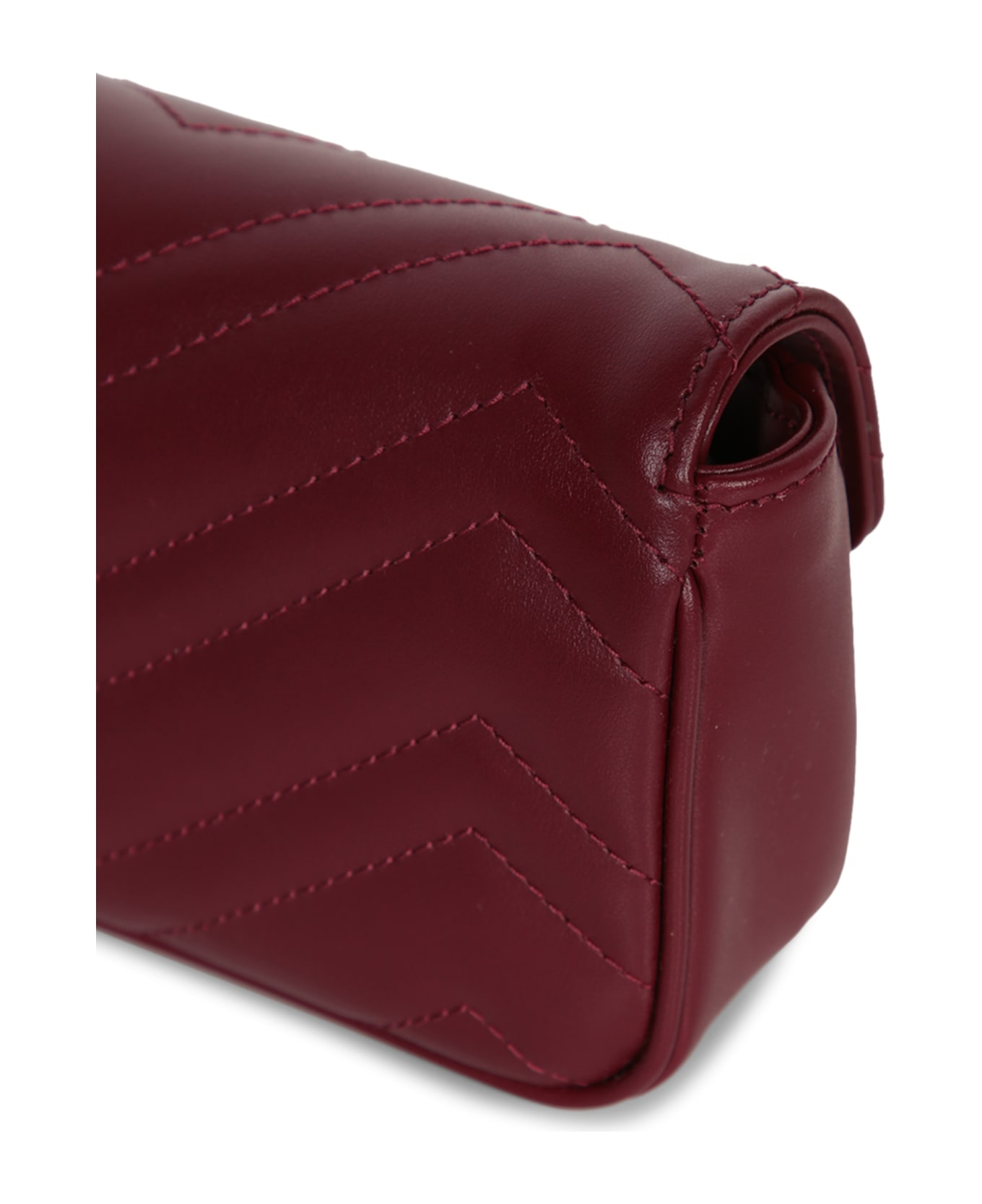 Gucci Gg Marmont Supermini Leather Bag In Red - Red