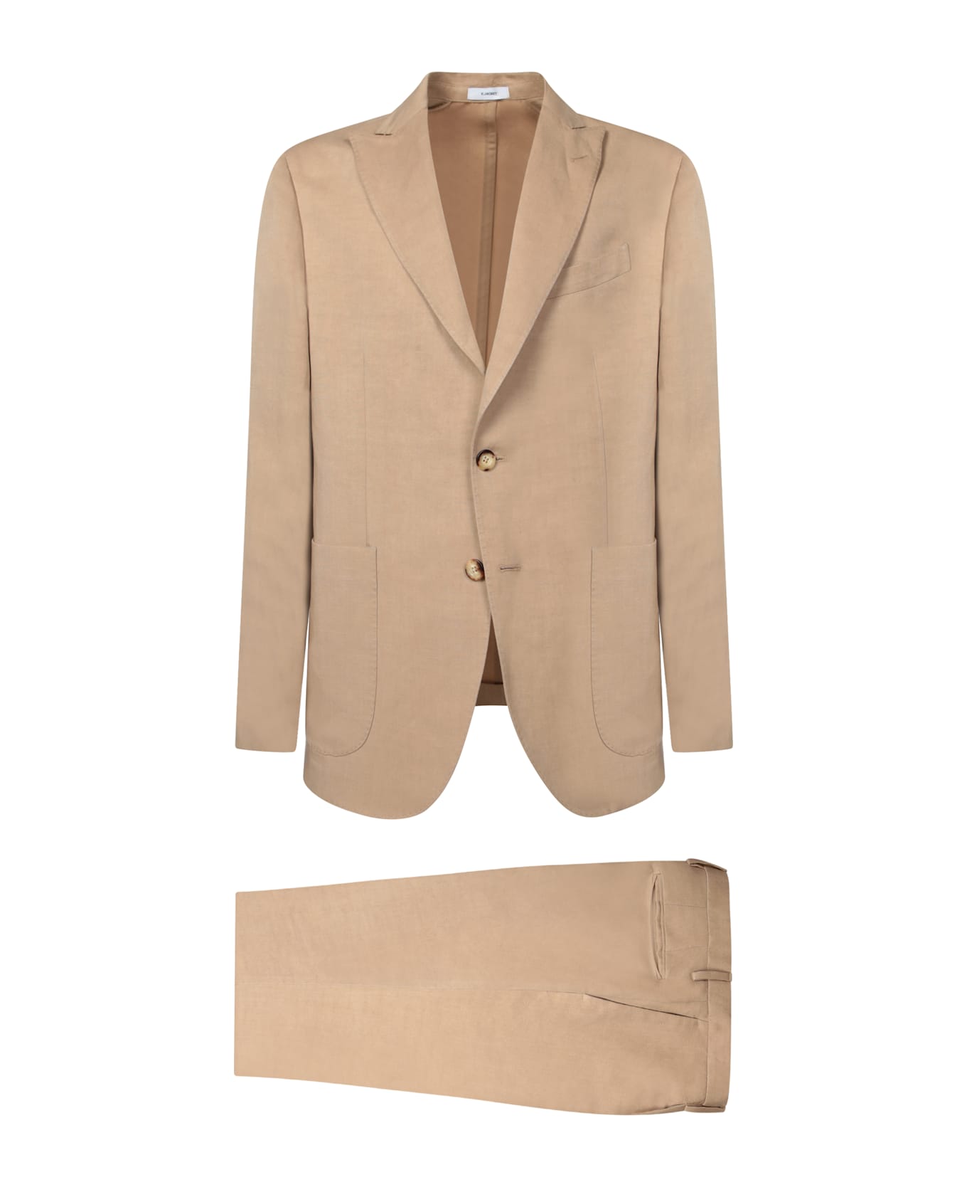 Boglioli Beige Cotton And Lycra Suit - Beige
