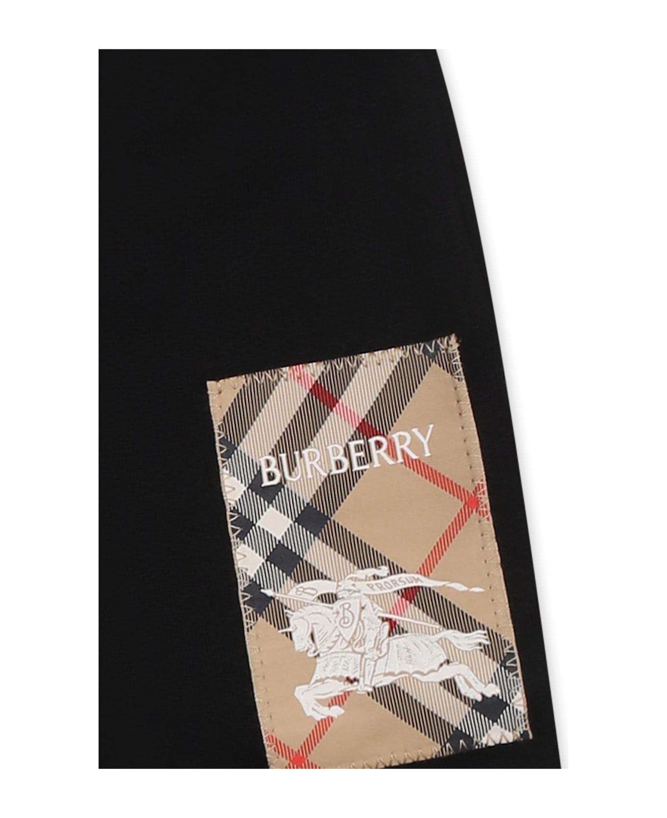 Burberry Black Trousers For Babykids With Vintage Check - Black