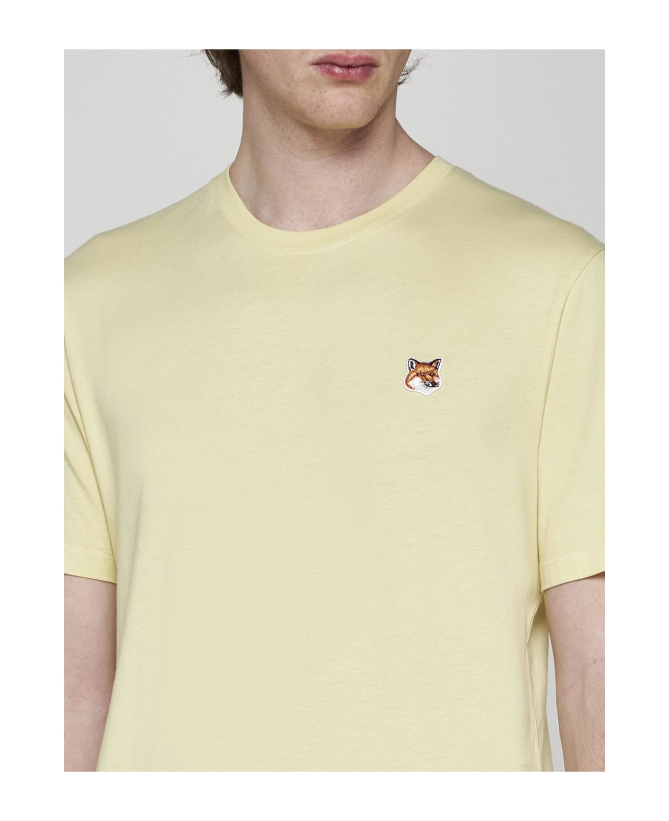 Maison Kitsuné Fox Head Patch Cotton T-shirt - Yellow