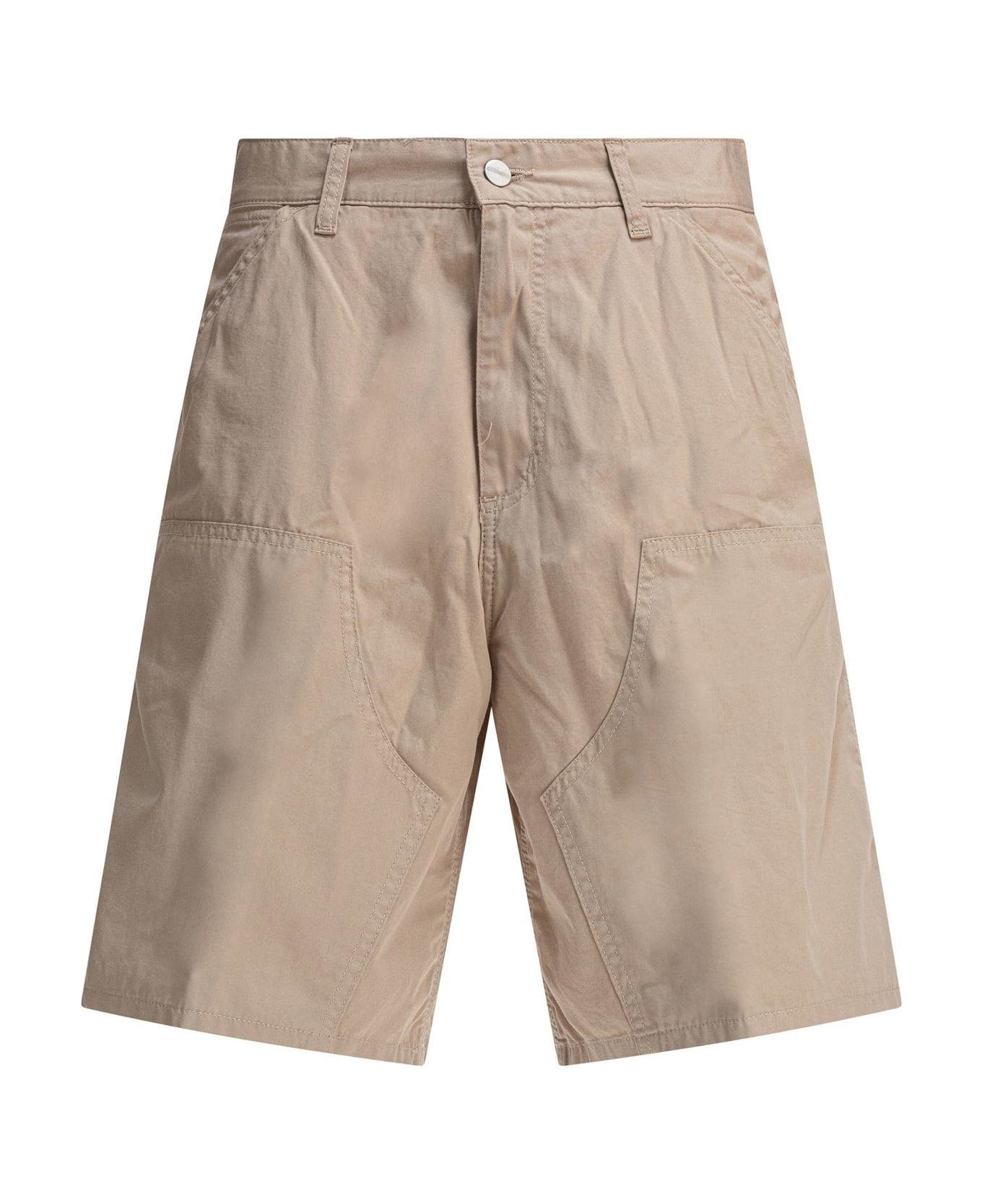 Carhartt Double Knee Shorts In Beige Cotton