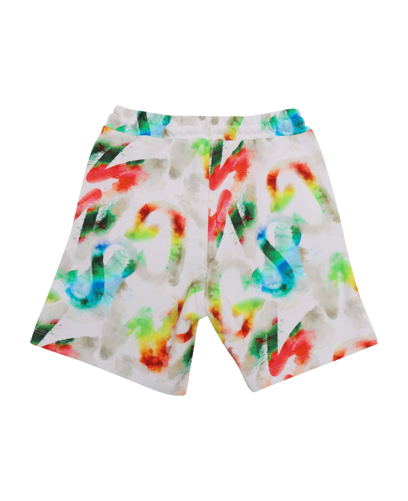 MSGM Bermuda Shorts With All-over Print - WHITE