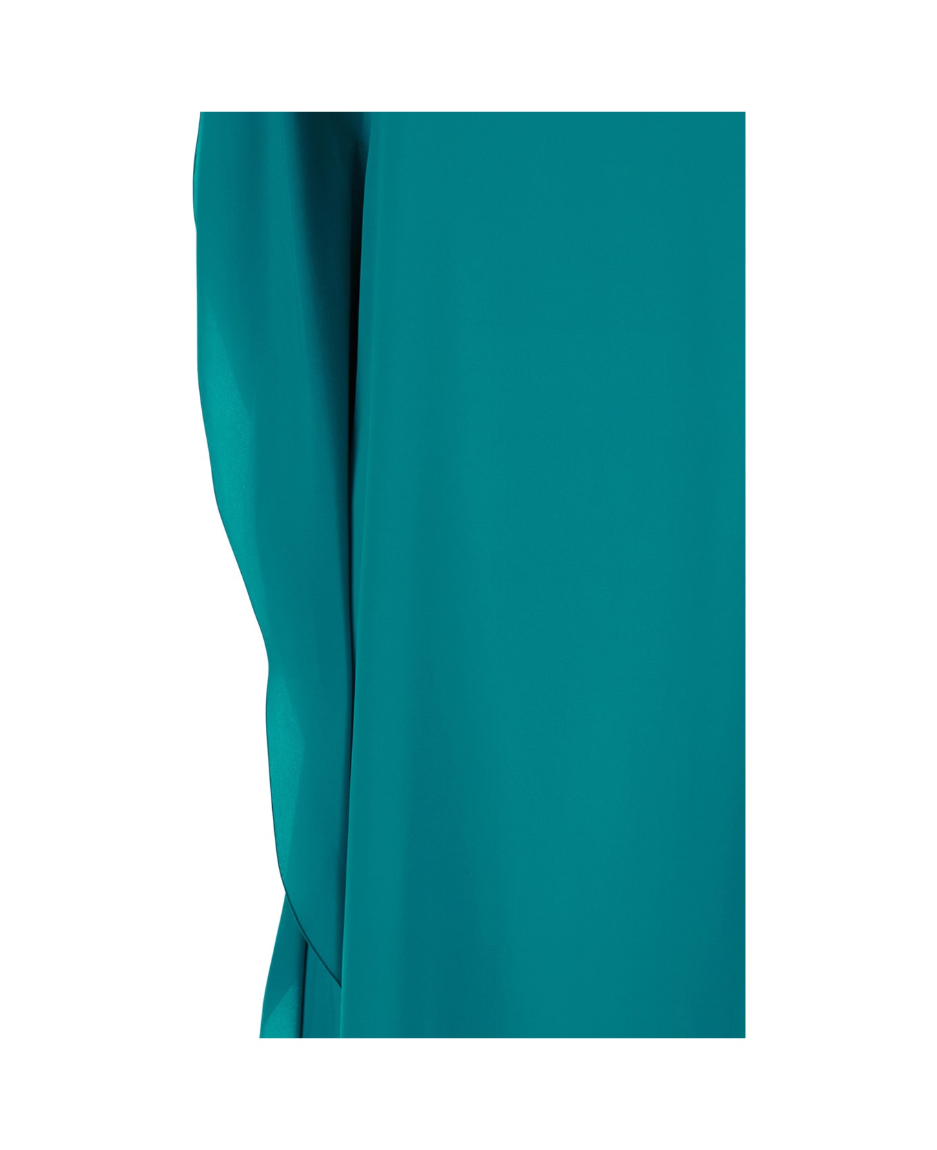 Gianluca Capannolo Green Long Dress With Boat Neck In Silk Woman - Blu
