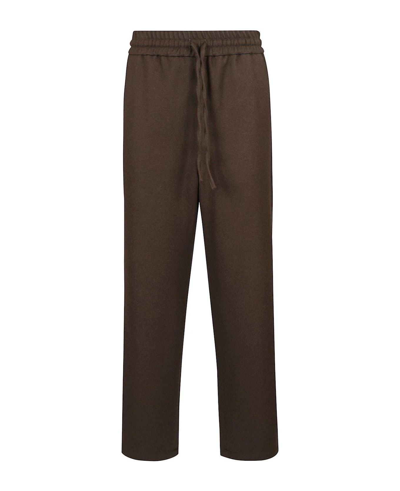 Ami Alexandre Mattiussi Paris Wide Elasticated Waist Trousers - DARK COFFEE