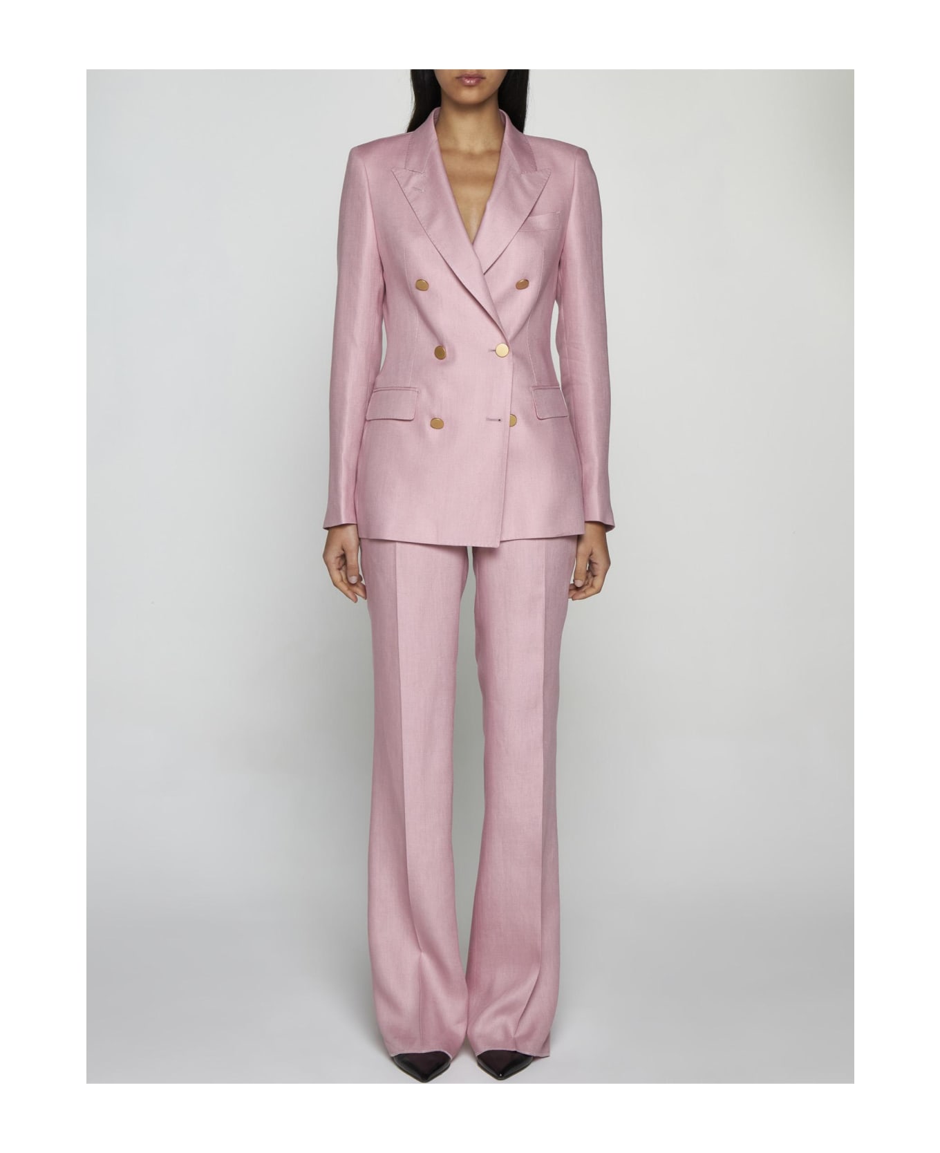 Tagliatore Parigi Double-breasted Linen Suit - Pink