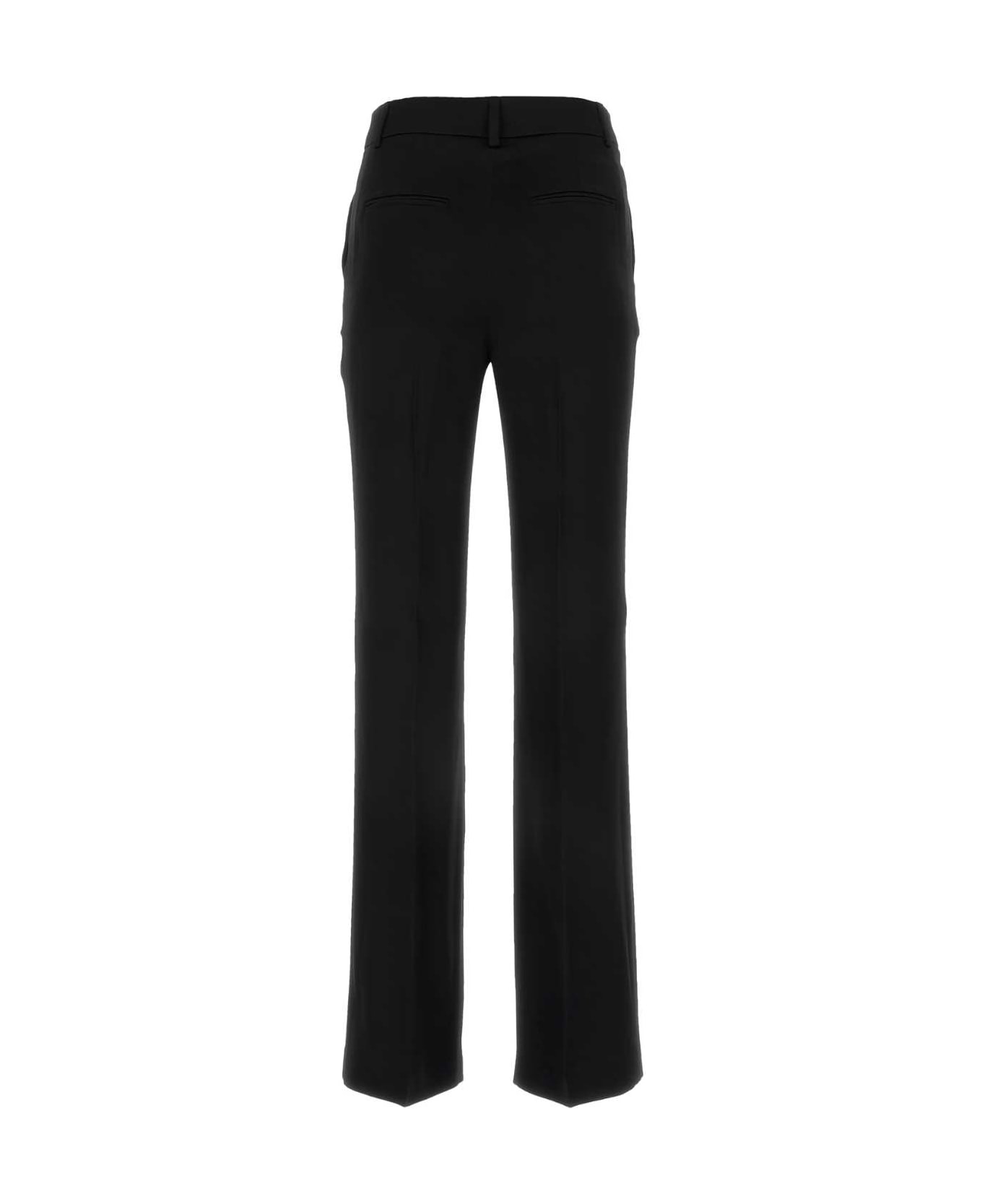 Alberta Ferretti Black Satin Cigarette Pant - NERO