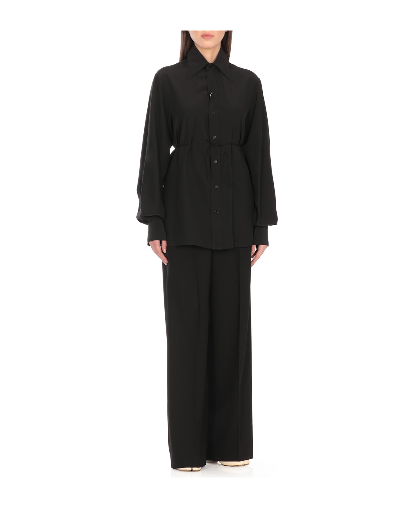 MM6 Maison Margiela Silk Shirt - Black