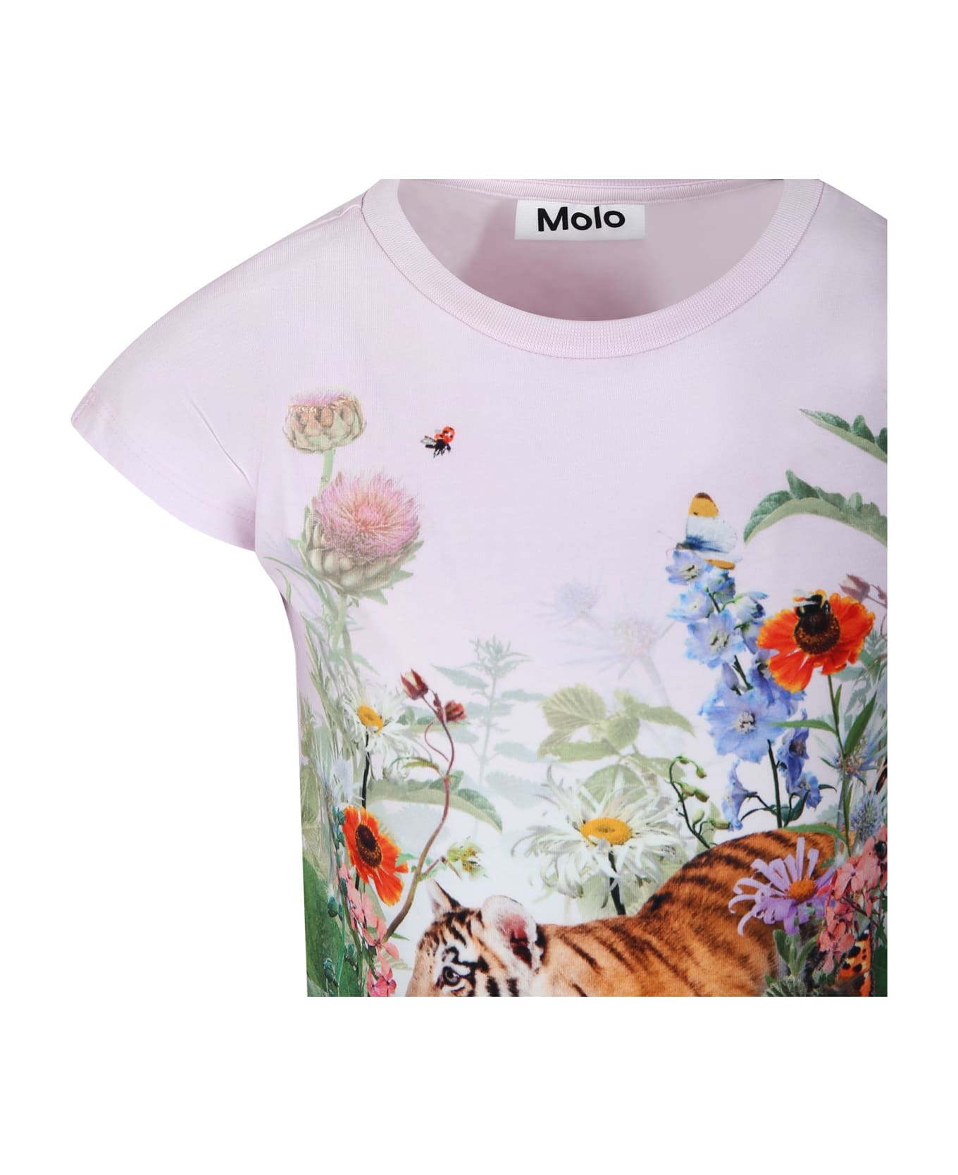 Molo Pink T-shirt For Girl - Pink Tシャツ＆ポロシャツ