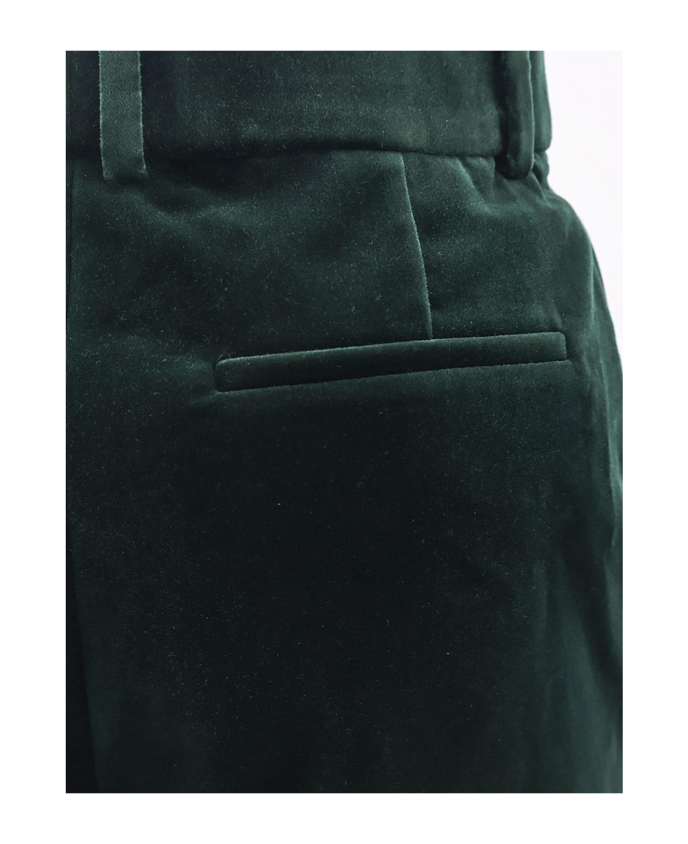 Saint Laurent Velvet Trousers - EMERAUDE