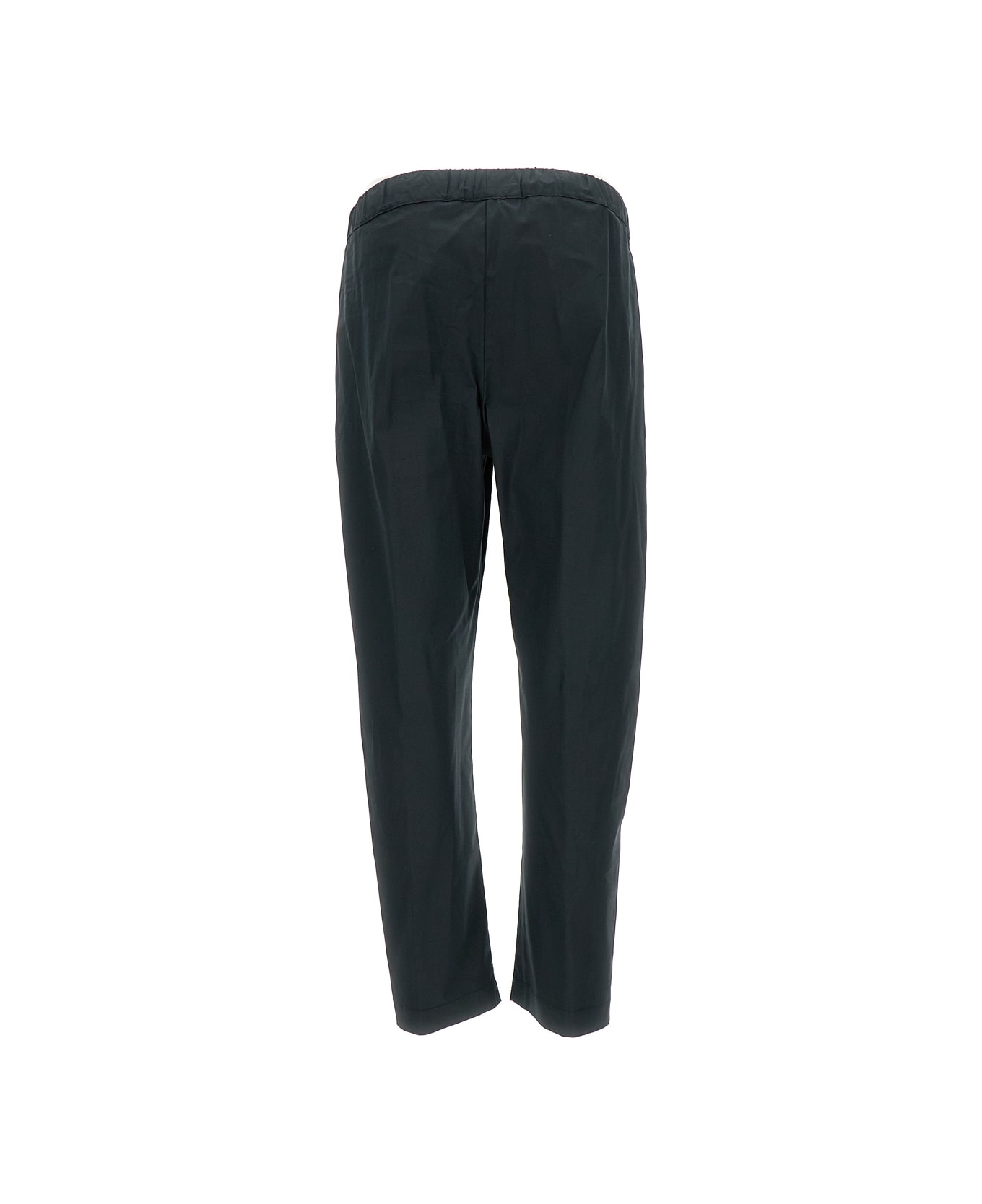 SEMICOUTURE Black Crop Cut Pants In Cotton Blend Woman - Black
