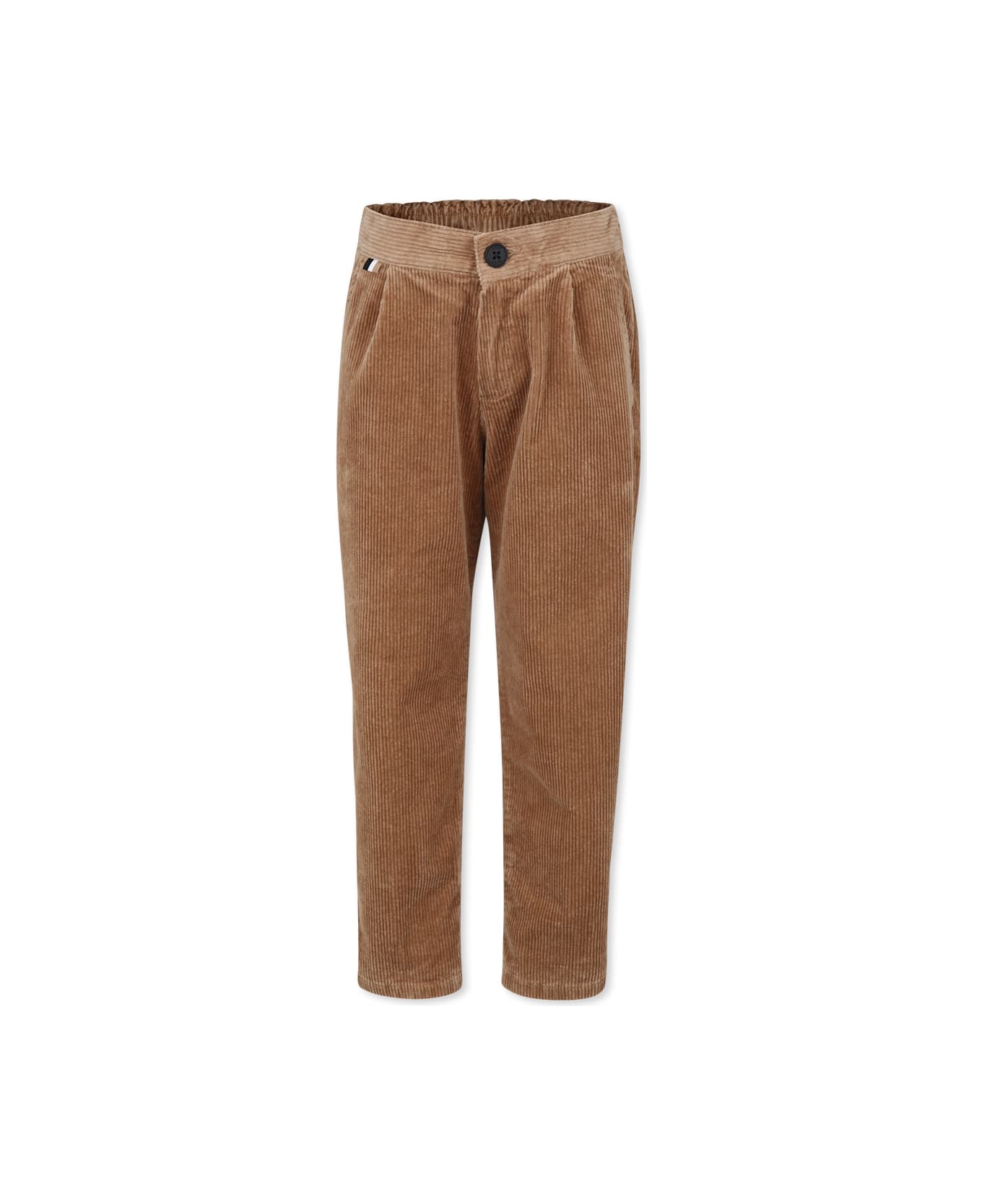 Hugo Boss Beige Trousers For Boy With Logo - Beige