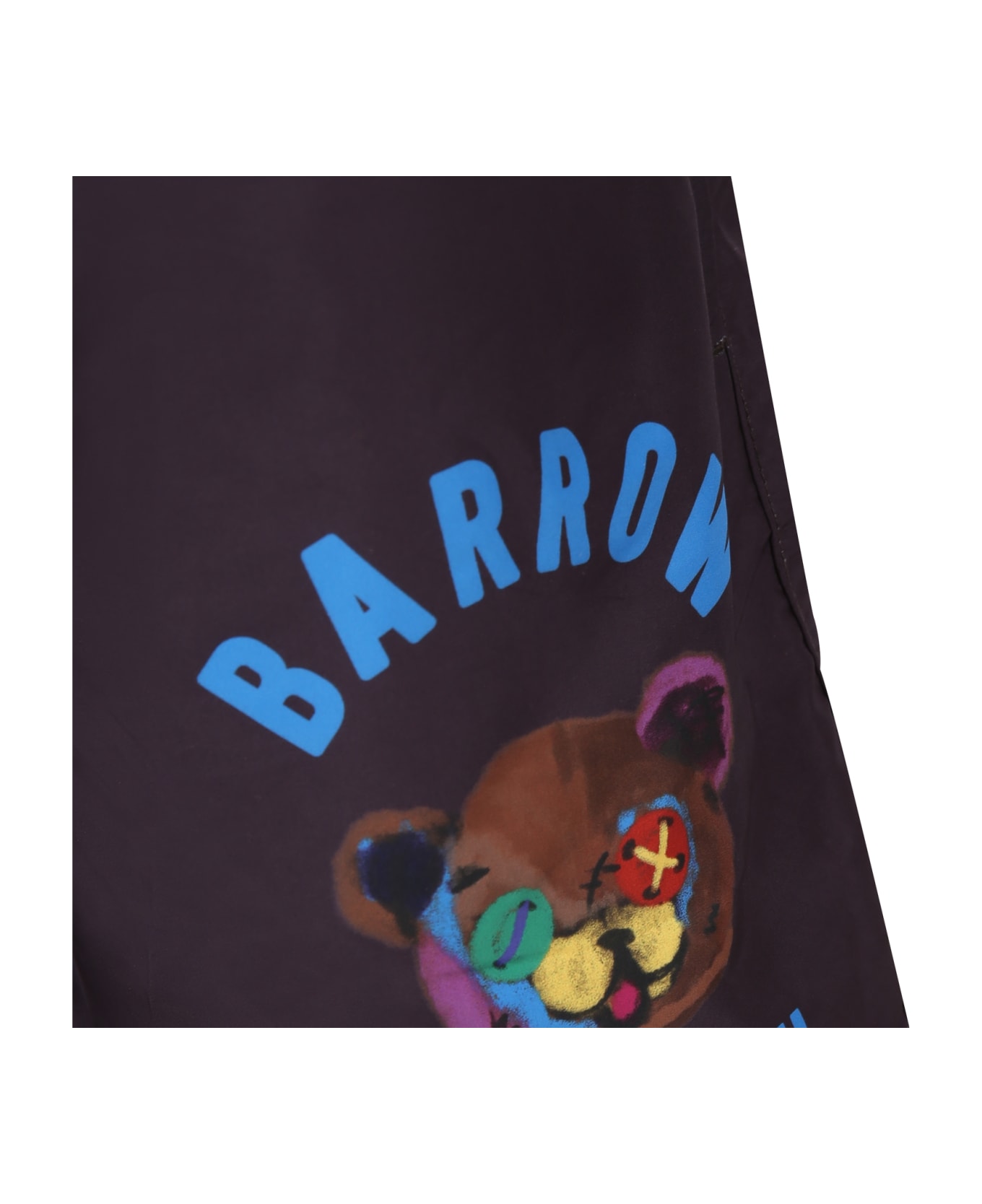 Barrow Black Swim Shorts For Boy With Smiley And Logo - Black 水着