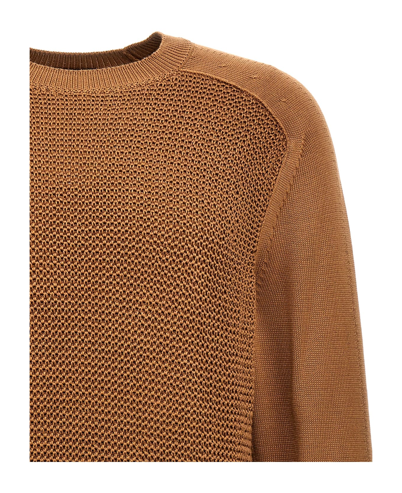 Zegna Waffle Stitch Sweater - Brown