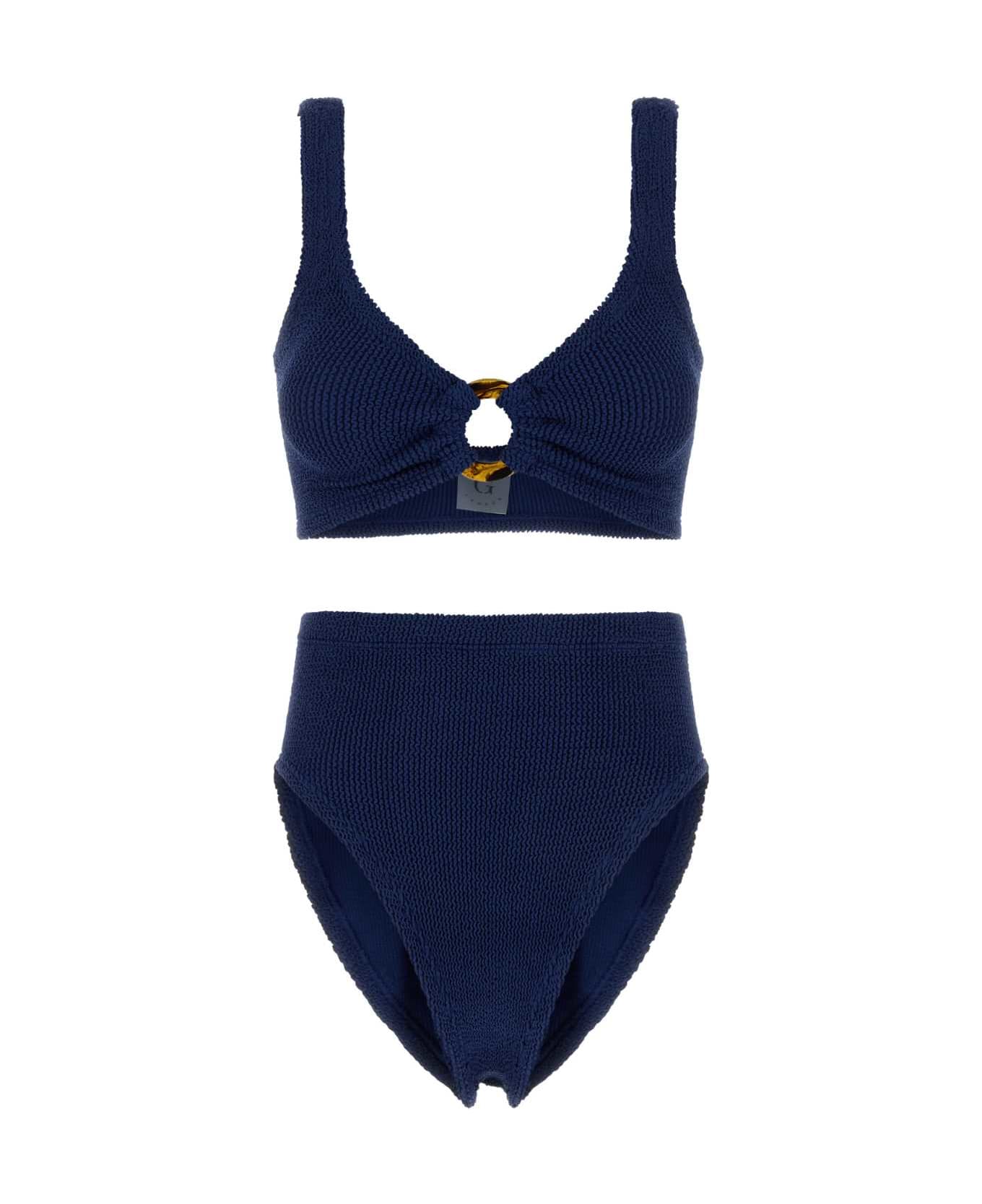 Hunza G Navy Blue Stretch Nylon Nadine Bikini - NAVY