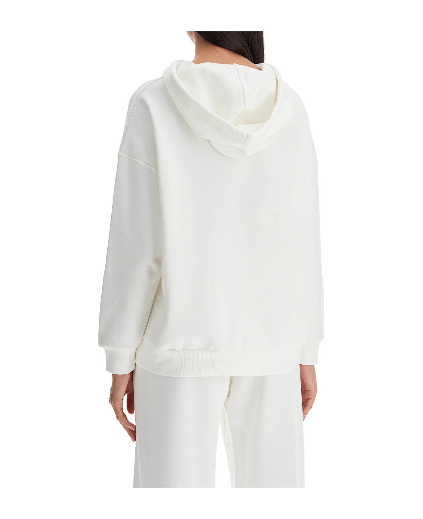 Max Mara Hooded Sweatshirt With Piping - BIANCO LANA (White)