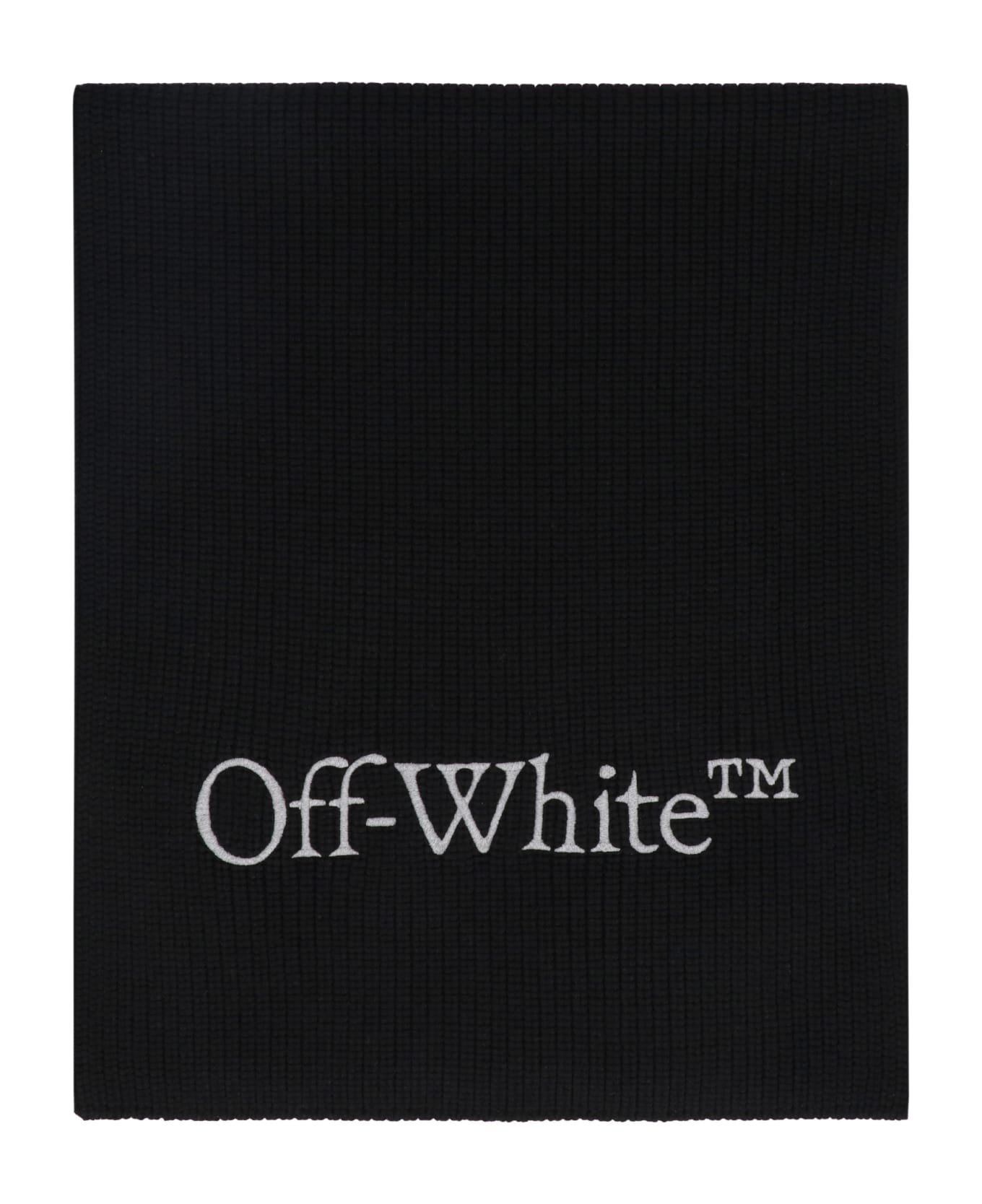 Off-White Virgin Wool Scarf - black