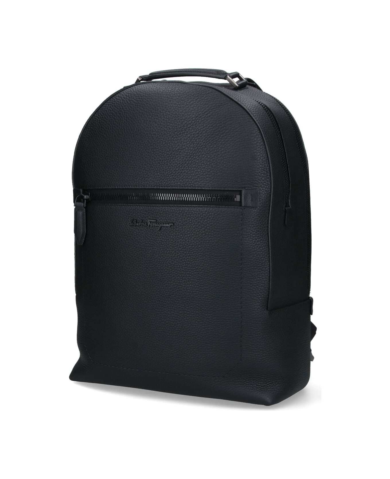 Ferragamo Logo Backpack - Black  