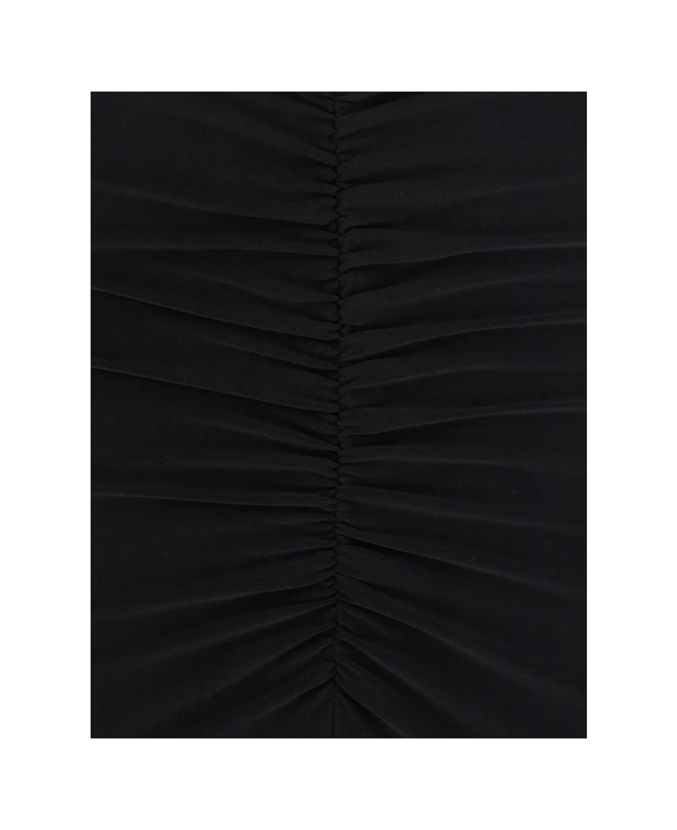 Norma Kamali 
tara
 Black Top With V-neck And Ruffle Details In Tech Fabric Woman - Black
