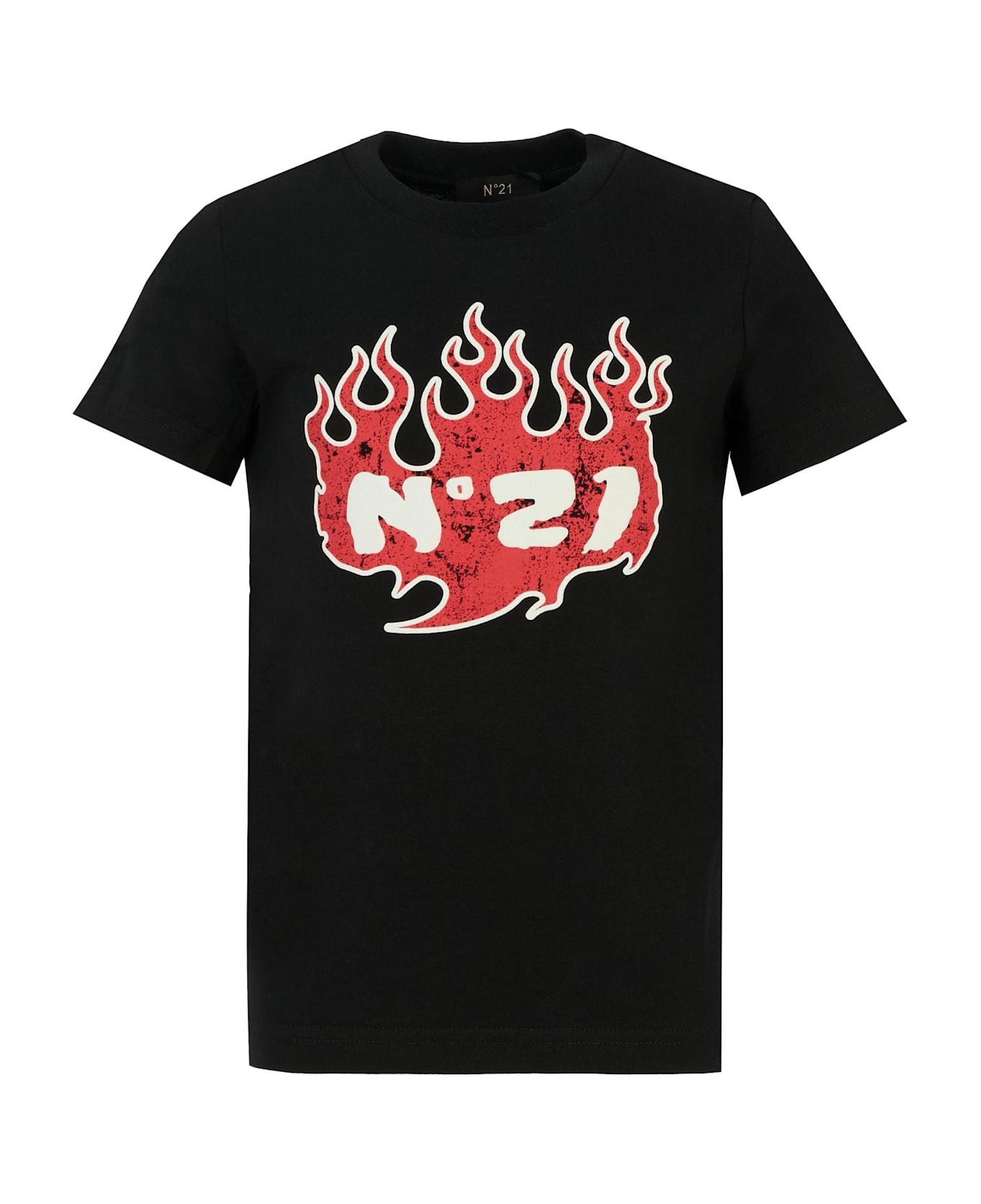 N.21 Black T-shirt For Boy With Logo - Black Tシャツ＆ポロシャツ