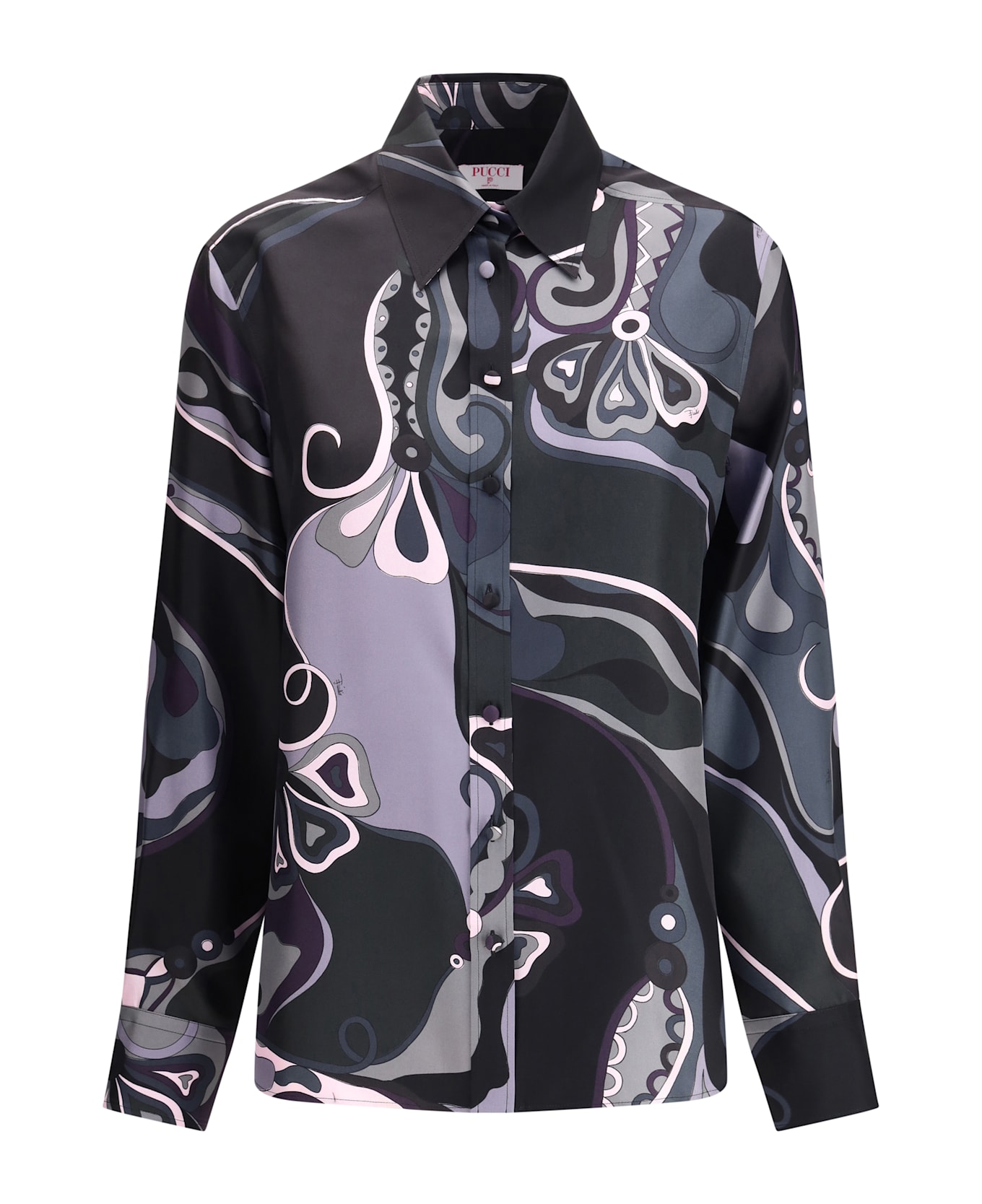 Pucci Silk Shirt With Abstract Print - BLACK PINK