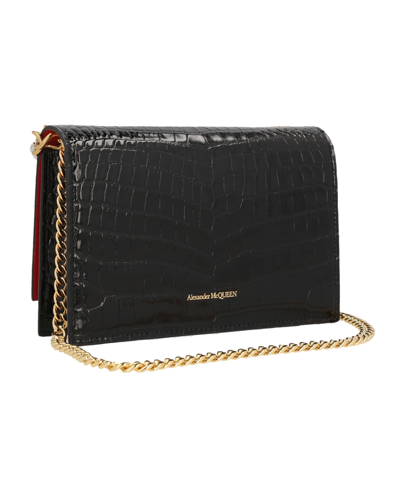 Alexander McQueen Black Small Skull Bag With Chain - Black