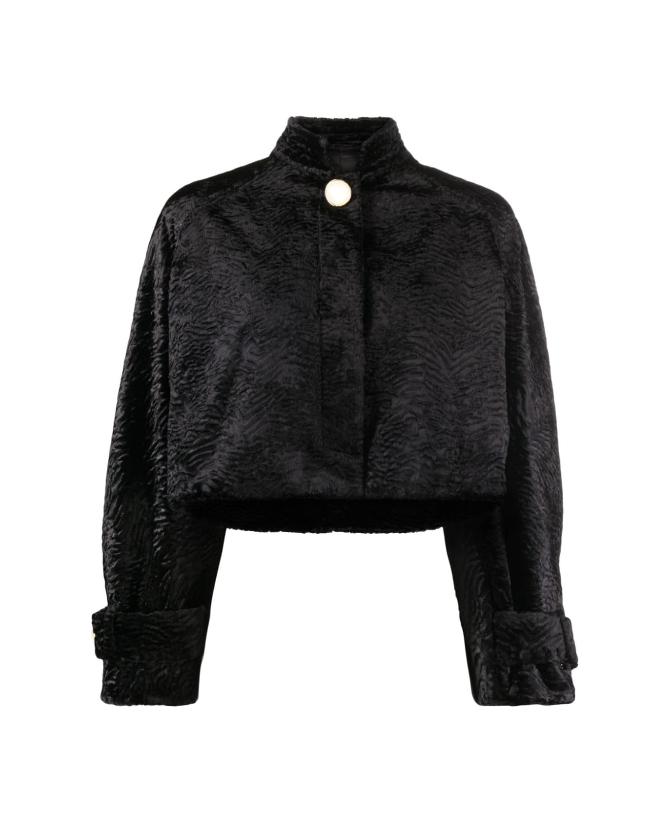 Casablanca Pearl-button Cropped Jacket - Black