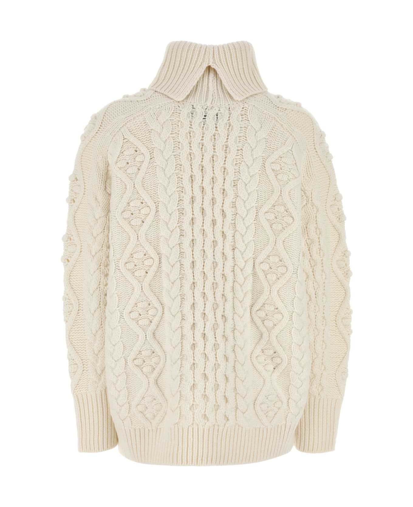 Loulou Studio Ivory Wool Blend Anar Oversize Sweater - IVORY