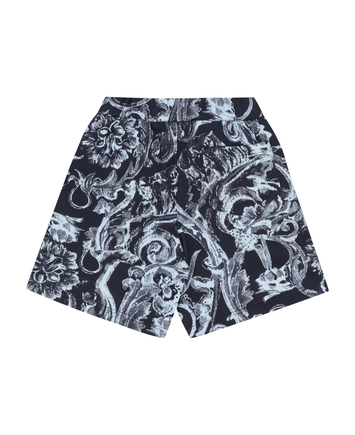 Young Versace Printed Cotton Shorts - blue