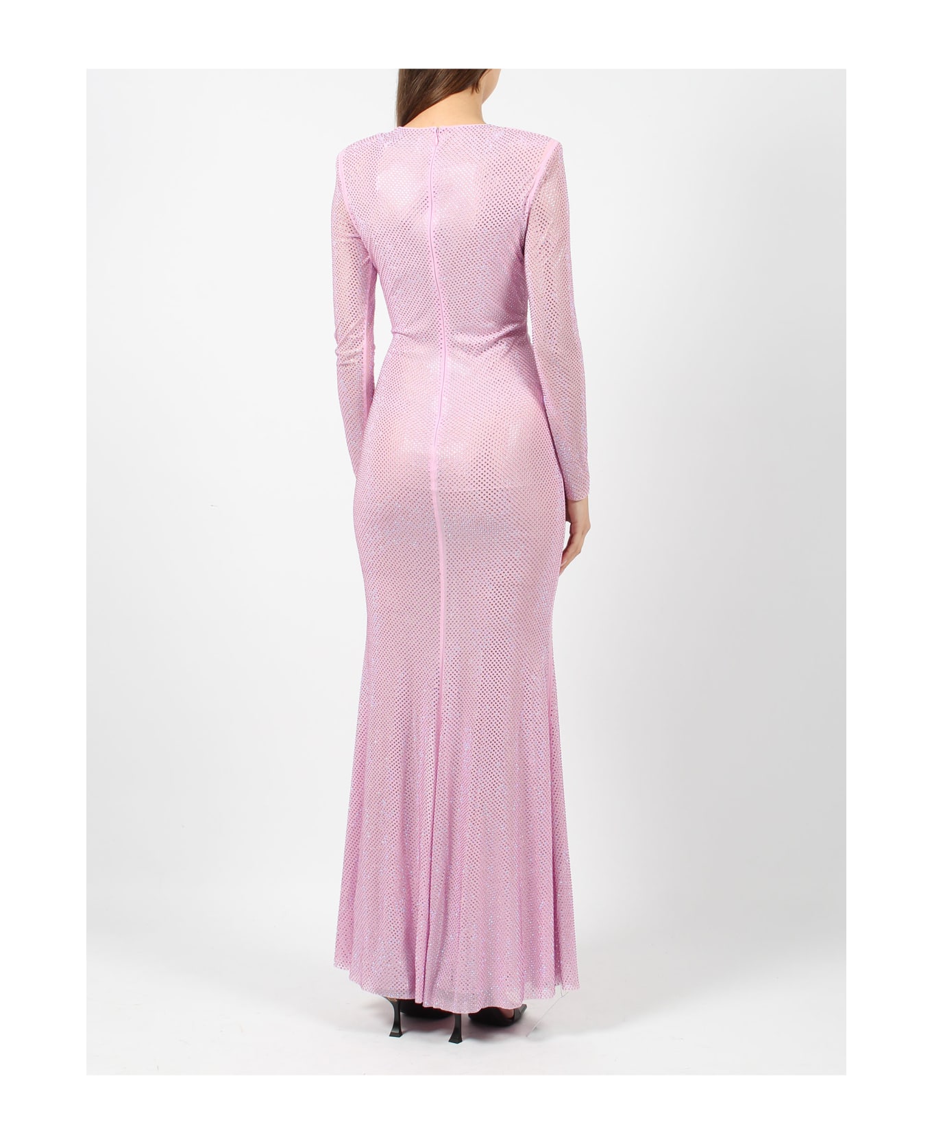 self-portrait Rhinestone Mesh Maxi Dress - Pink & Purple ワンピース＆ドレス