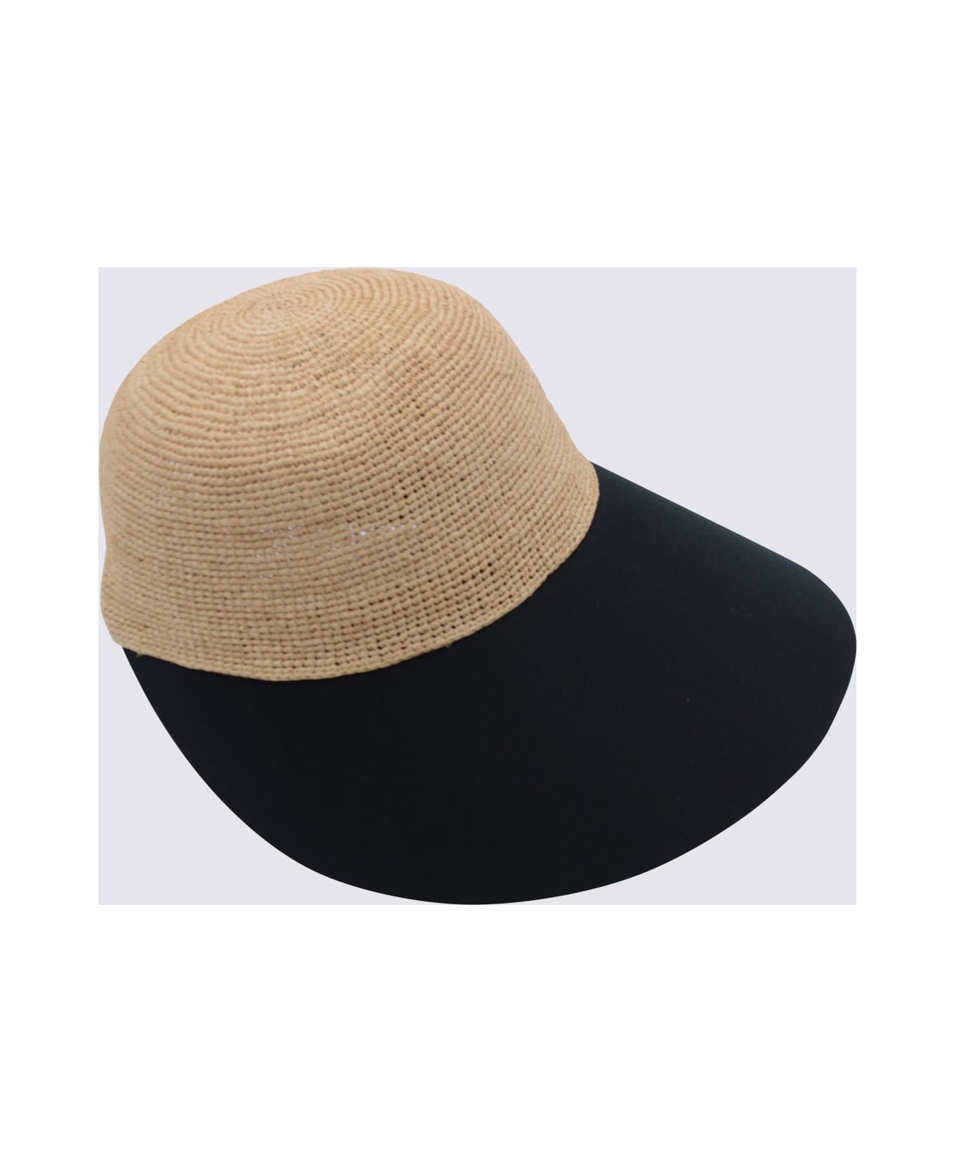 Helen Kaminski Natural And Black Raffia Hat