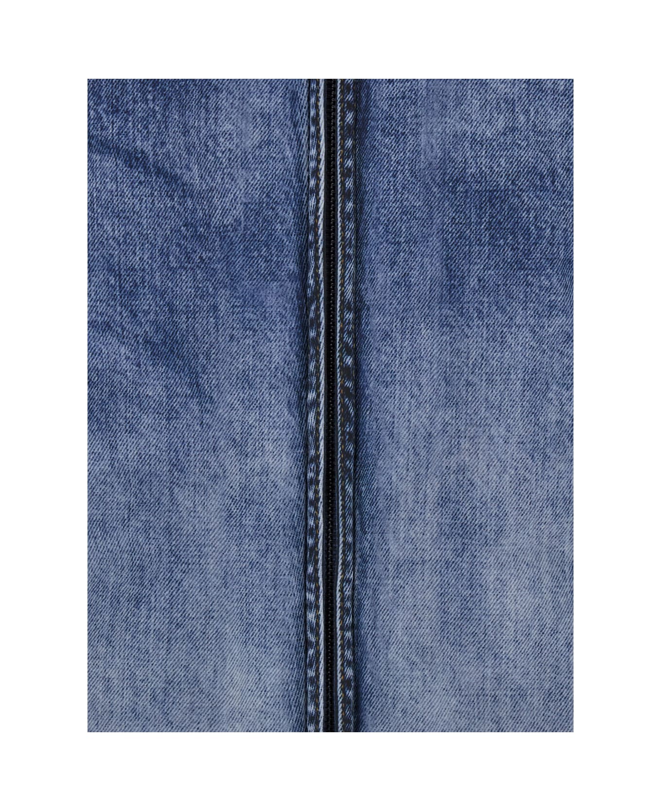 Diesel Blue Jacket With Classic Collar And Distressed Effect In Fabric Man - Blu